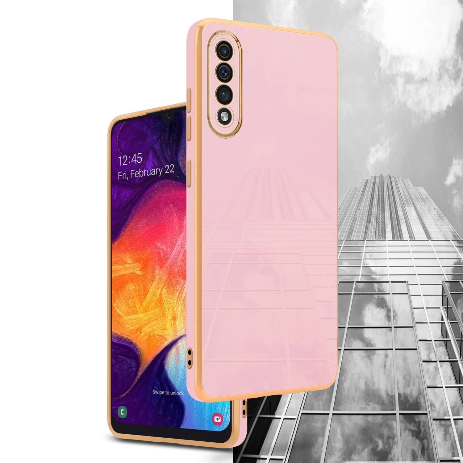 Cadorabo Schutzhülle für Samsung Galaxy A50 4G / A50s / A30s Hülle in Rosa Handyhülle TPU Silikon Kameraschutz Etui Case