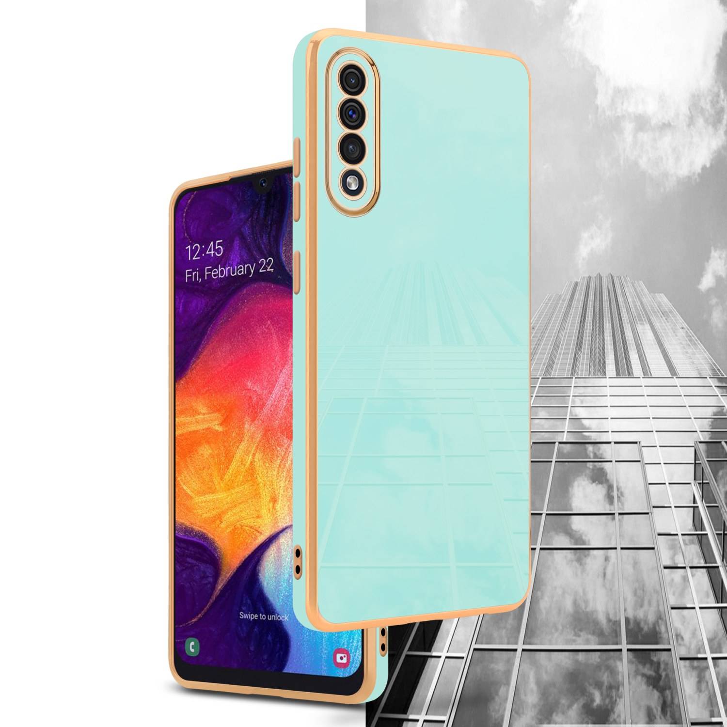 Cadorabo Schutzhülle für Samsung Galaxy A50 4G / A50s / A30s Hülle in Grün Handyhülle TPU Silikon Kameraschutz Etui Case