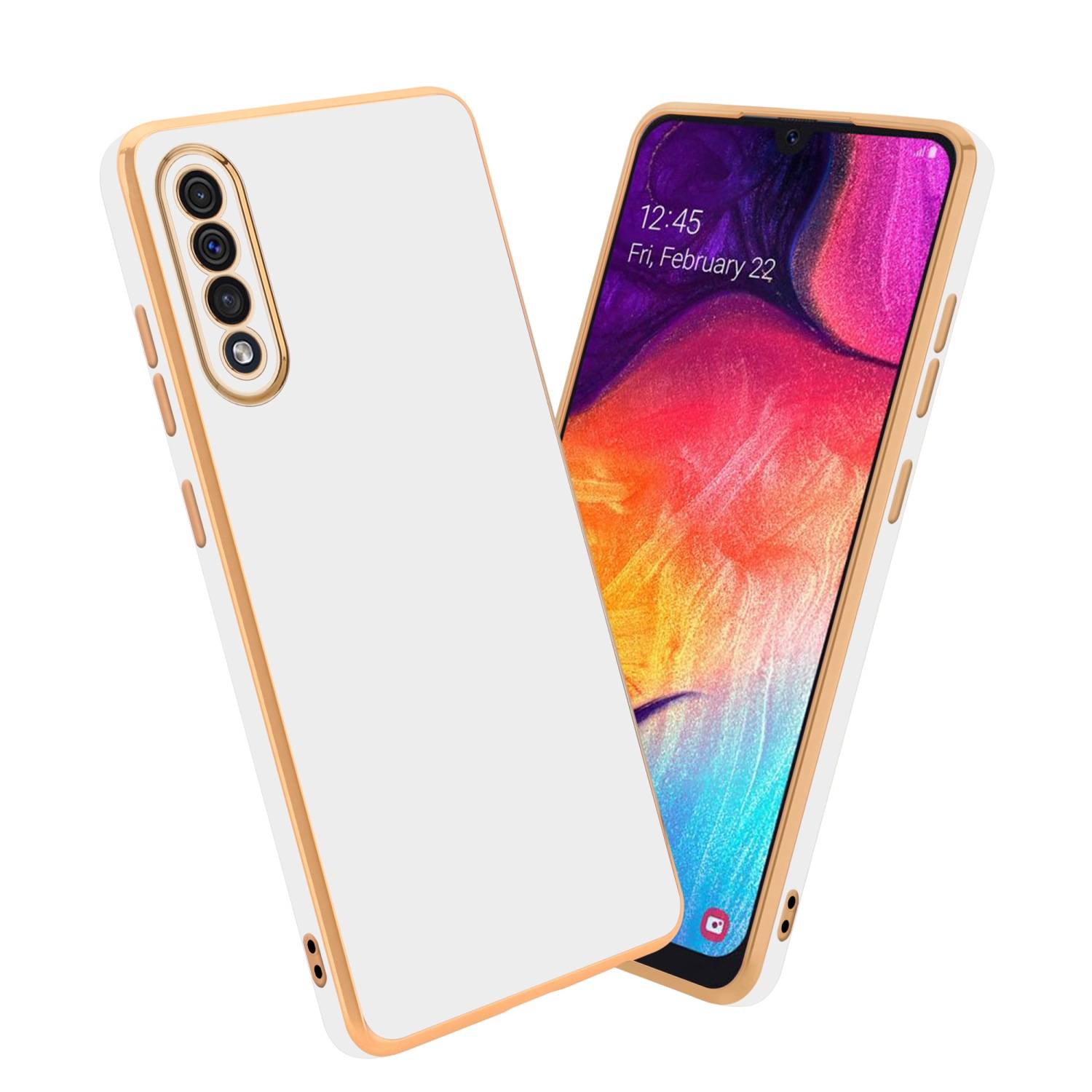 Cadorabo Schutzhülle für Samsung Galaxy A50 4G / A50s / A30s Hülle in Weiß Handyhülle TPU Silikon Kameraschutz Etui Case