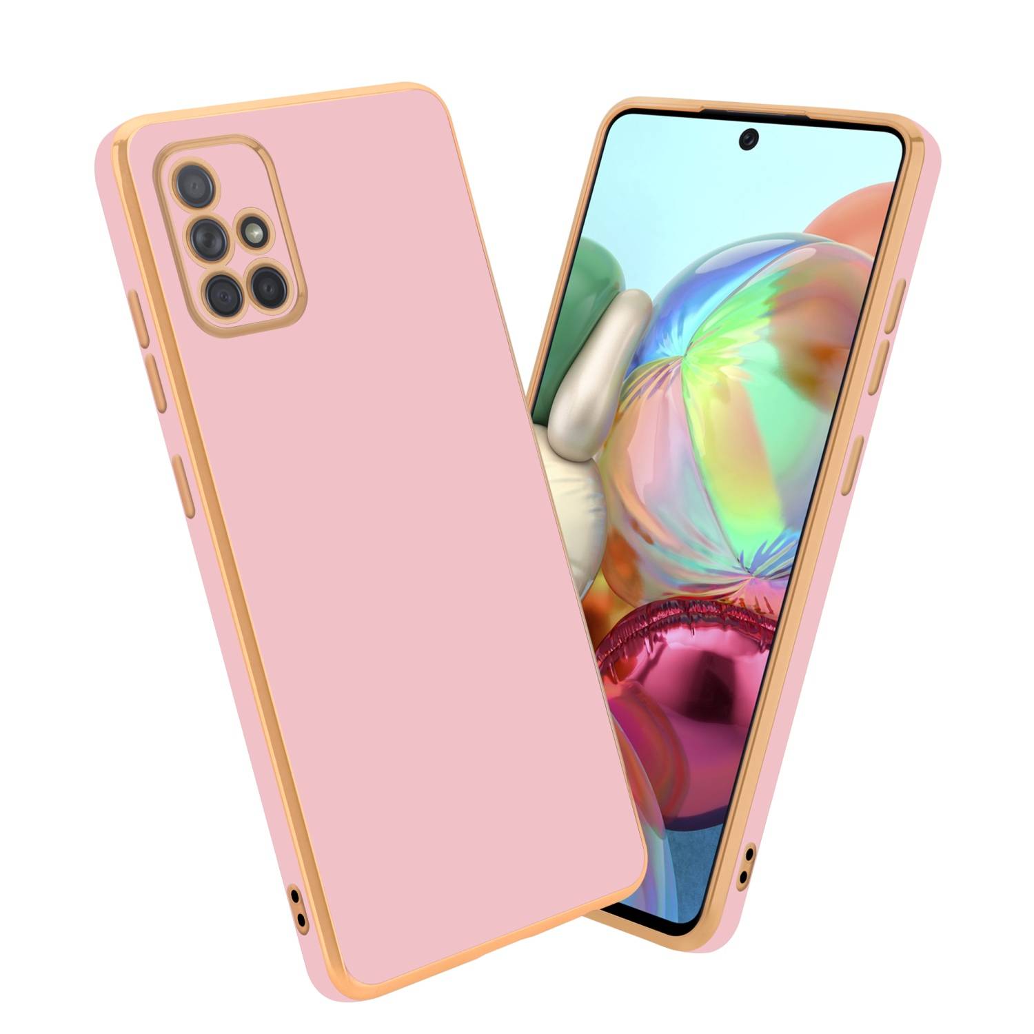 Cadorabo Schutzhülle für Samsung Galaxy A51 4G / M40s Hülle in Rosa Handyhülle TPU Silikon Kameraschutz Etui Case