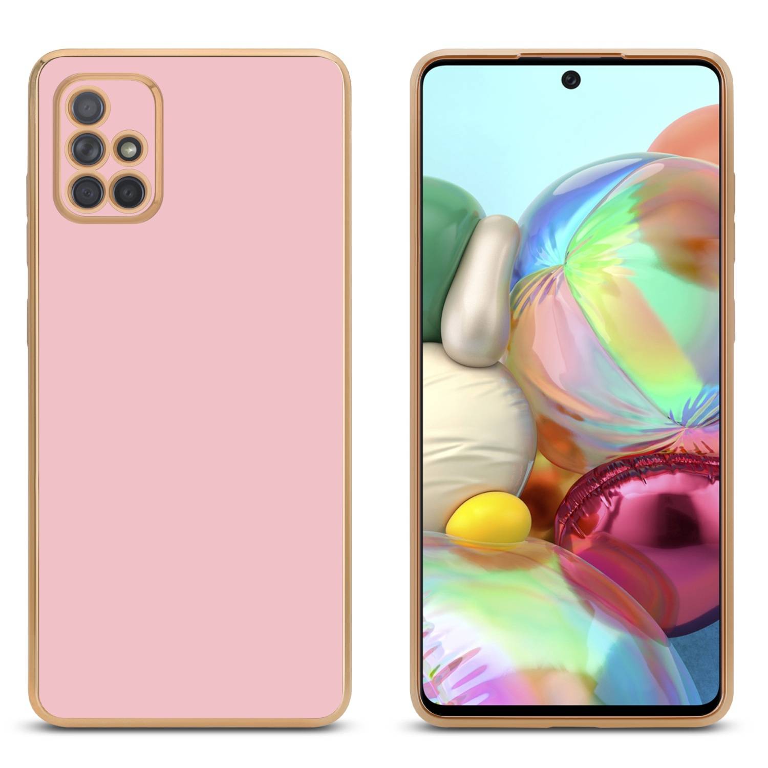 Cadorabo Schutzhülle für Samsung Galaxy A51 4G / M40s Hülle in Rosa Handyhülle TPU Silikon Kameraschutz Etui Case