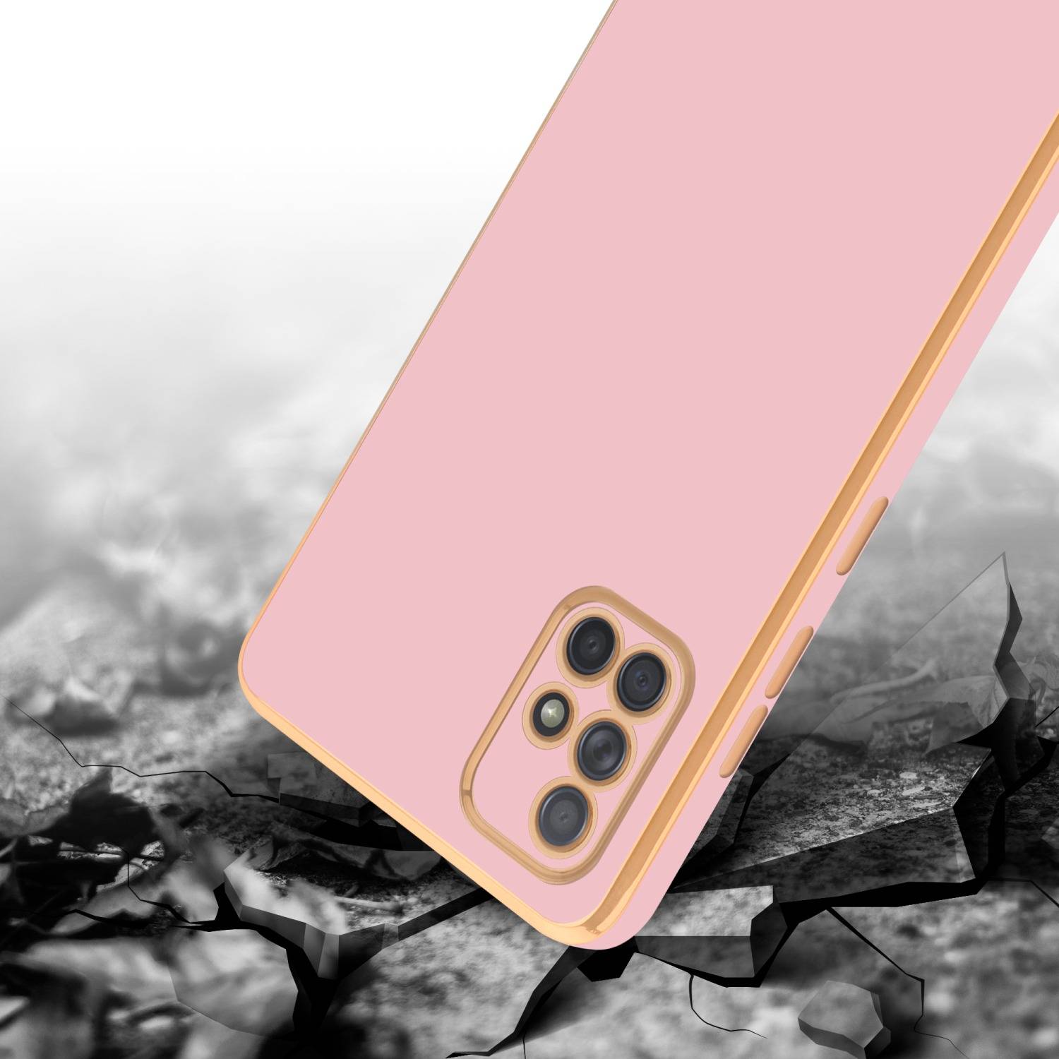 Cadorabo Schutzhülle für Samsung Galaxy A51 4G / M40s Hülle in Rosa Handyhülle TPU Silikon Kameraschutz Etui Case