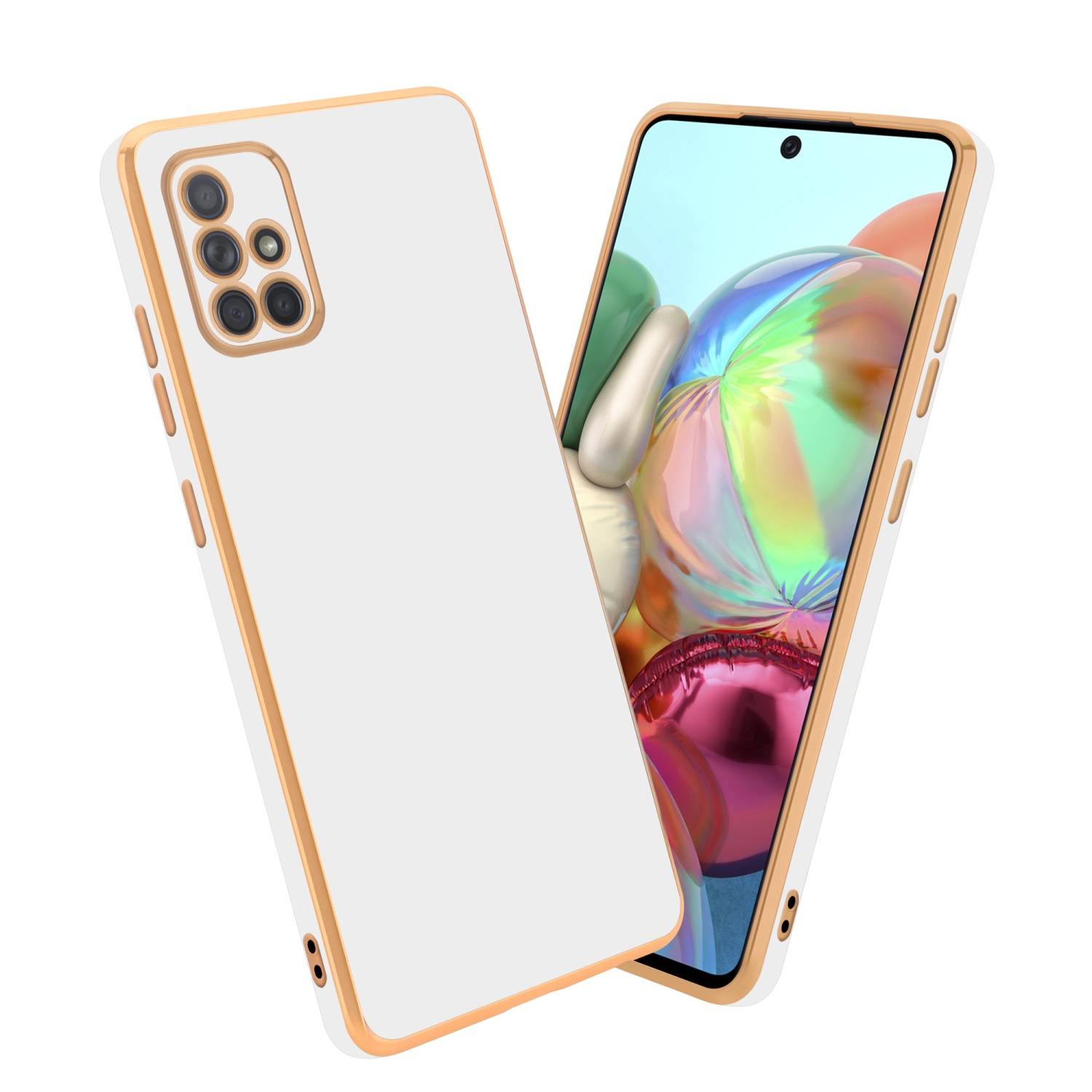 Cadorabo Schutzhülle für Samsung Galaxy A51 4G / M40s Hülle in Weiß Handyhülle TPU Silikon Kameraschutz Etui Case