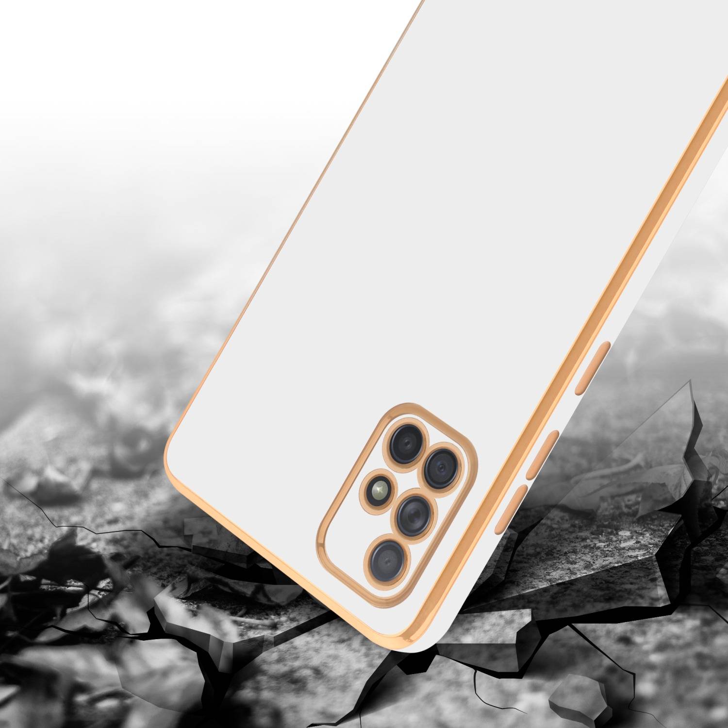 Cadorabo Schutzhülle für Samsung Galaxy A51 4G / M40s Hülle in Weiß Handyhülle TPU Silikon Kameraschutz Etui Case