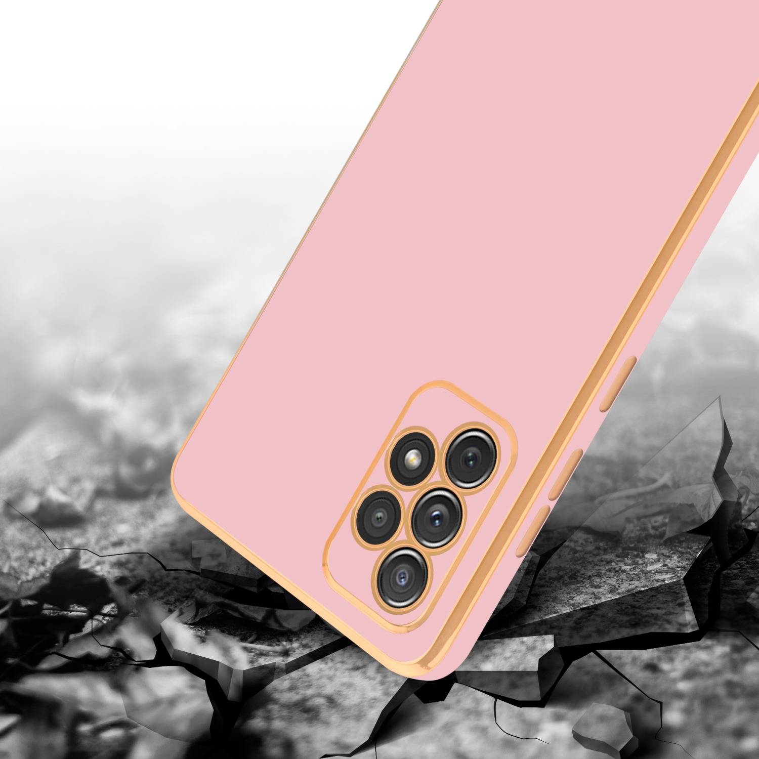 Cadorabo Schutzhülle für Samsung Galaxy A52 (4G / 5G) / A52s Hülle in Rosa Handyhülle TPU Silikon Kameraschutz Etui Case