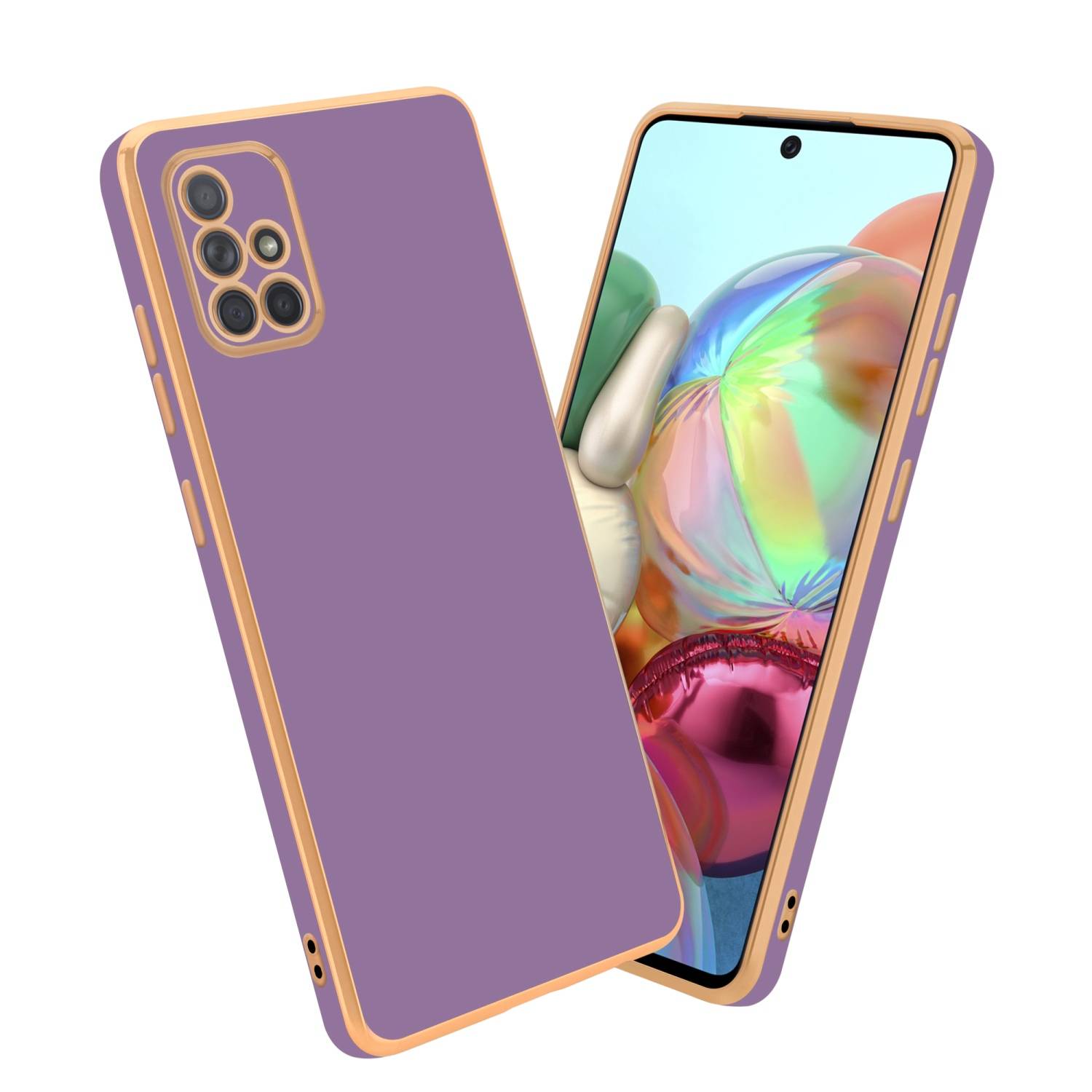 Cadorabo Schutzhülle für Samsung Galaxy A71 4G Hülle in Lila Handyhülle TPU Silikon Kameraschutz Etui Case