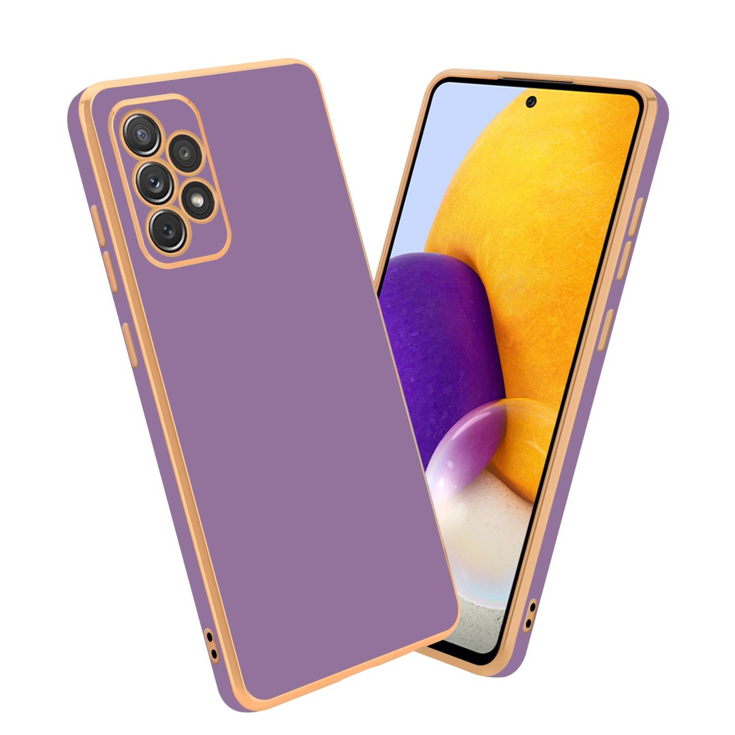 Cadorabo Schutzhülle für Samsung Galaxy A72 4G / 5G Hülle in Lila Handyhülle TPU Silikon Kameraschutz Etui Case