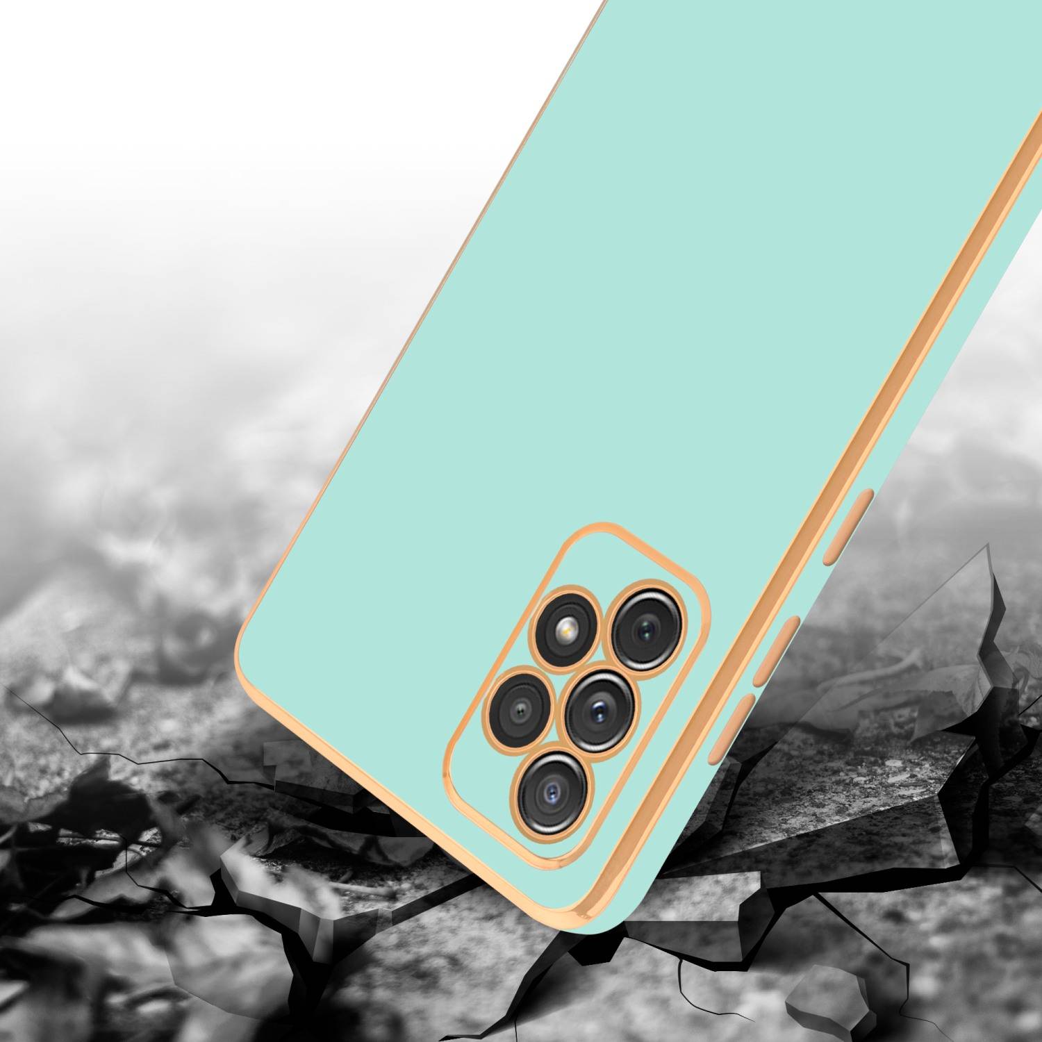 Cadorabo Schutzhülle für Samsung Galaxy A72 4G / 5G Hülle in Grün Handyhülle TPU Silikon Kameraschutz Etui Case