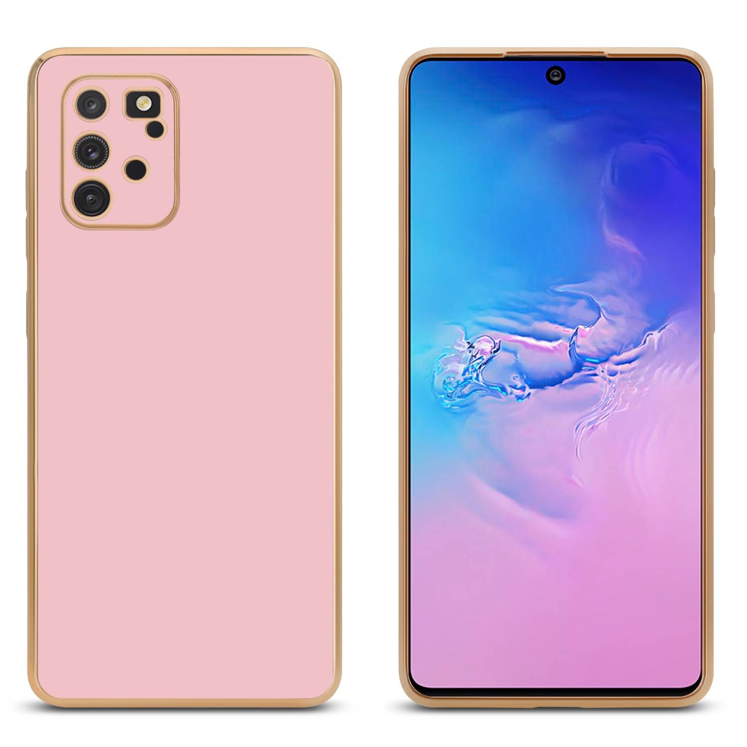 Cadorabo Schutzhülle für Samsung Galaxy A91 / S10 LITE / M80s Hülle in Rosa Handyhülle TPU Silikon Kameraschutz Etui