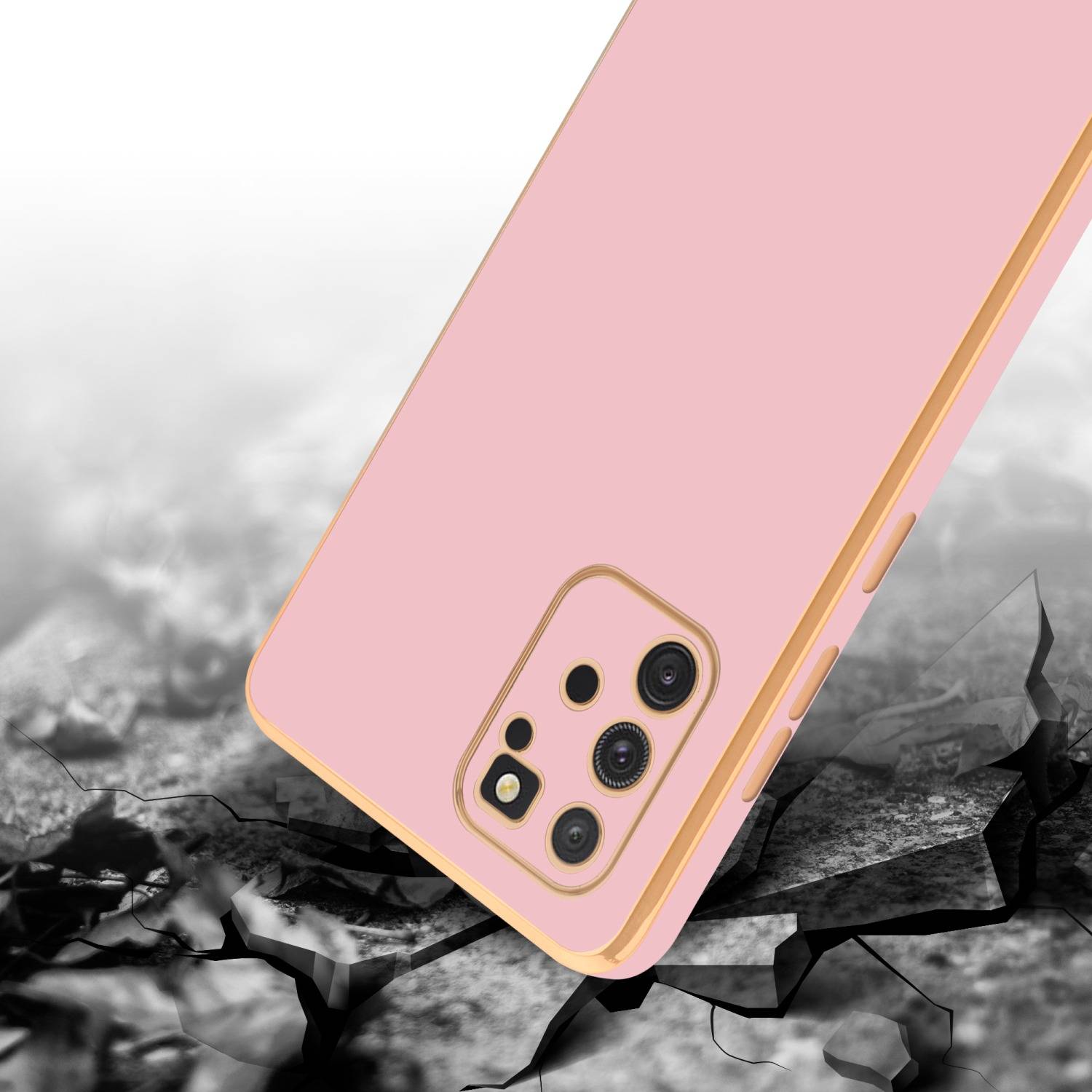 Cadorabo Schutzhülle für Samsung Galaxy A91 / S10 LITE / M80s Hülle in Rosa Handyhülle TPU Silikon Kameraschutz Etui