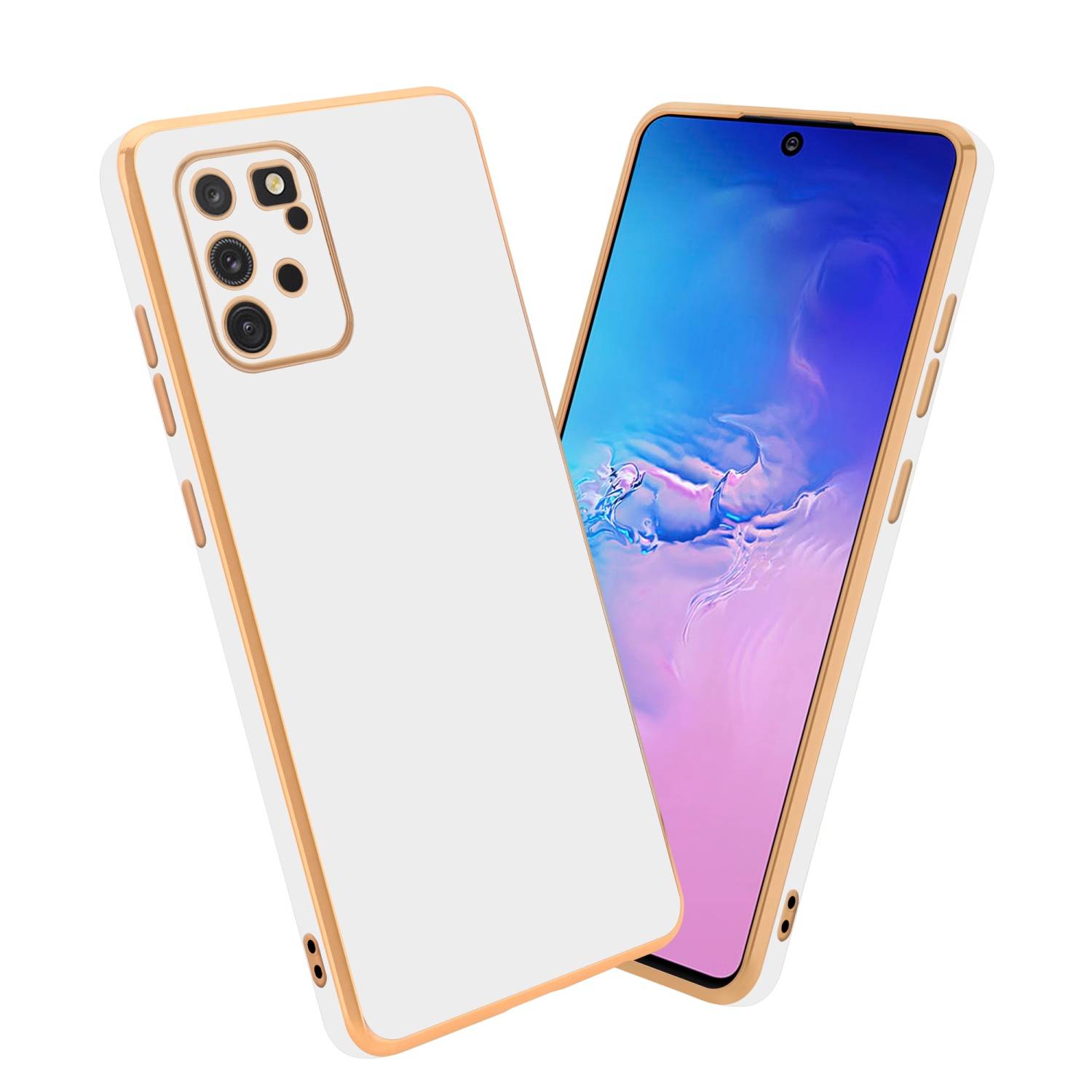 Cadorabo Schutzhülle für Samsung Galaxy A91 / S10 LITE / M80s Hülle in Weiß Handyhülle TPU Silikon Kameraschutz Etui