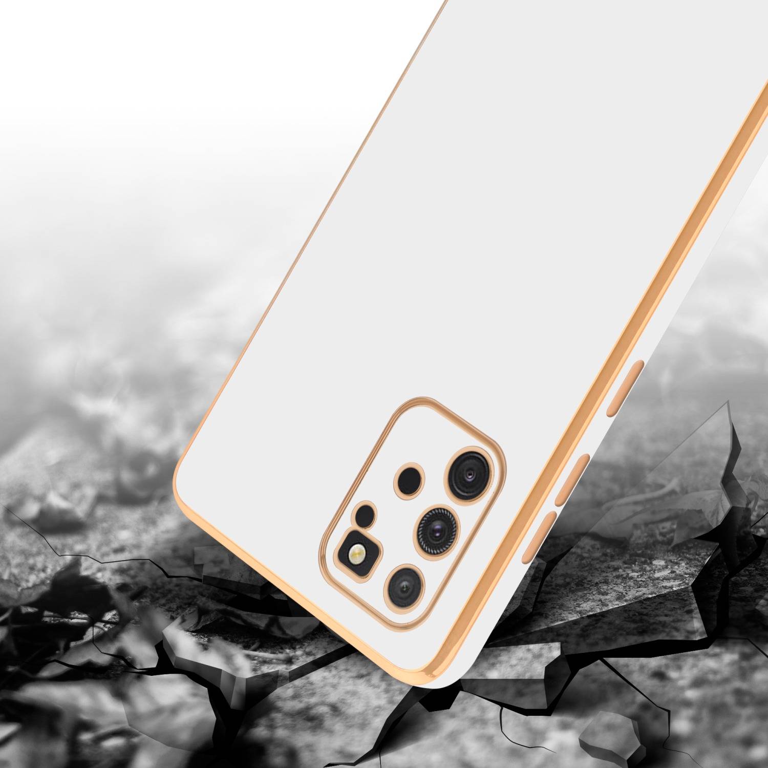 Cadorabo Schutzhülle für Samsung Galaxy A91 / S10 LITE / M80s Hülle in Weiß Handyhülle TPU Silikon Kameraschutz Etui