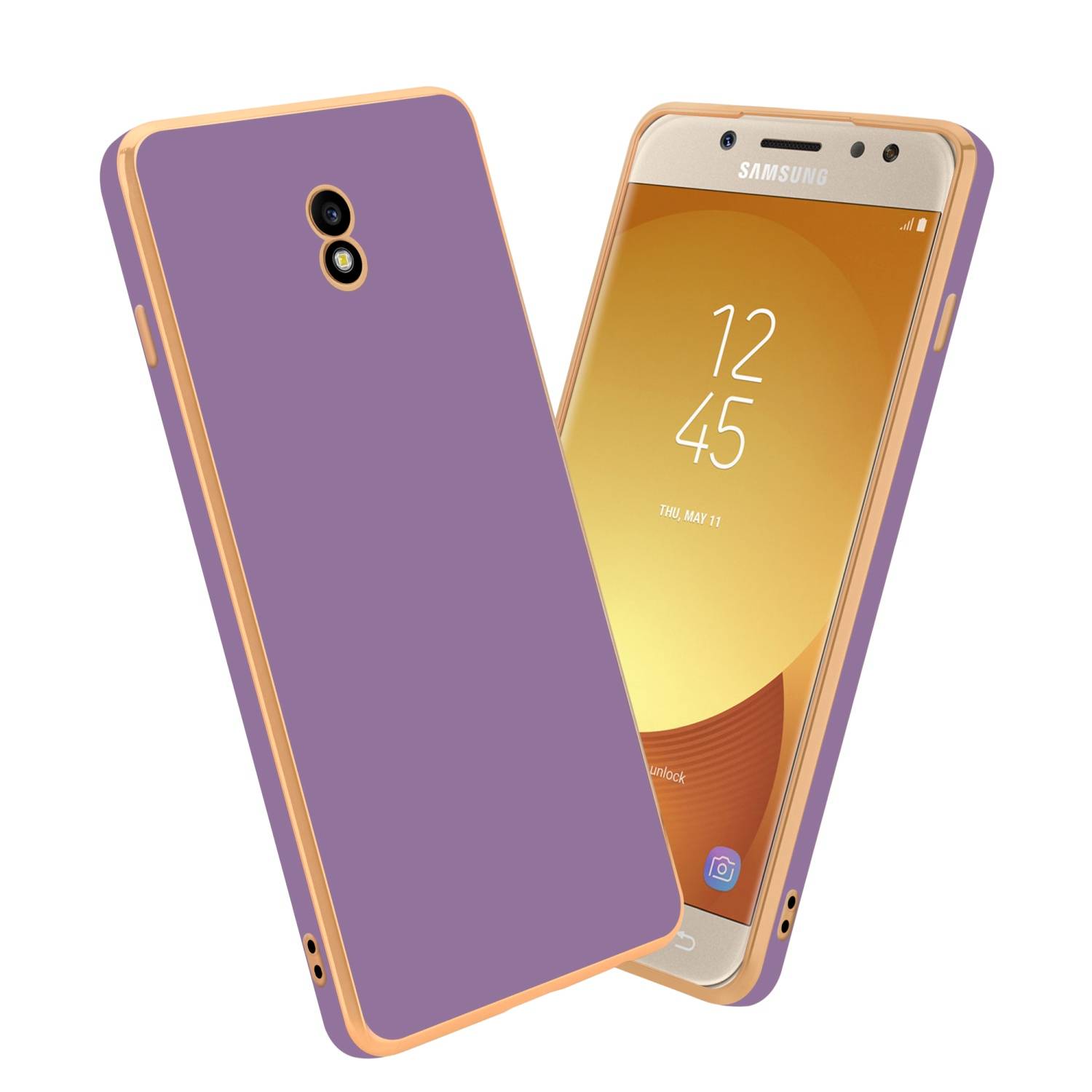 Cadorabo Schutzhülle für Samsung Galaxy J5 2017 Hülle in Lila Handyhülle TPU Silikon Kameraschutz Etui Case