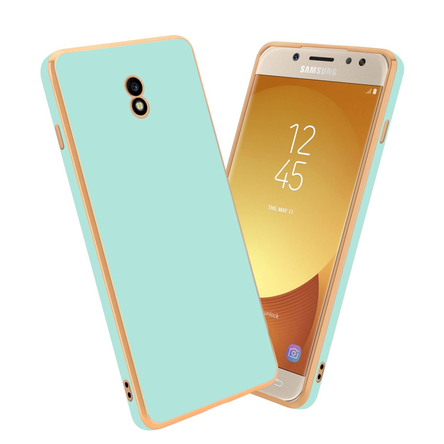 Cadorabo Schutzhülle für Samsung Galaxy J5 2017 Hülle in Grün Handyhülle TPU Silikon Kameraschutz Etui Case