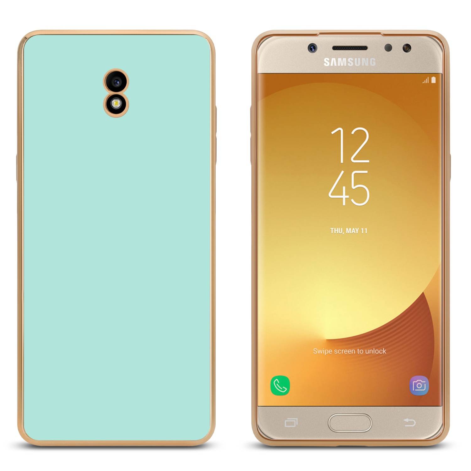 Cadorabo Schutzhülle für Samsung Galaxy J5 2017 Hülle in Grün Handyhülle TPU Silikon Kameraschutz Etui Case