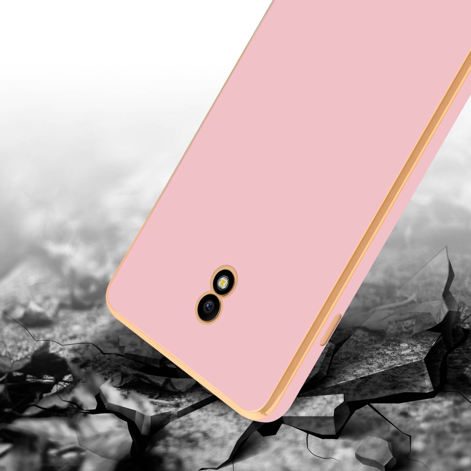 Cadorabo Schutzhülle für Samsung Galaxy J7 2017 Hülle in Rosa Handyhülle TPU Silikon Kameraschutz Etui Case