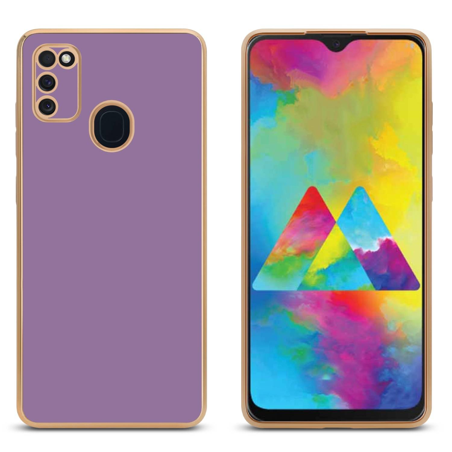 Cadorabo Schutzhülle für Samsung Galaxy M21 / M30s Hülle in Lila Handyhülle TPU Silikon Kameraschutz Etui Case