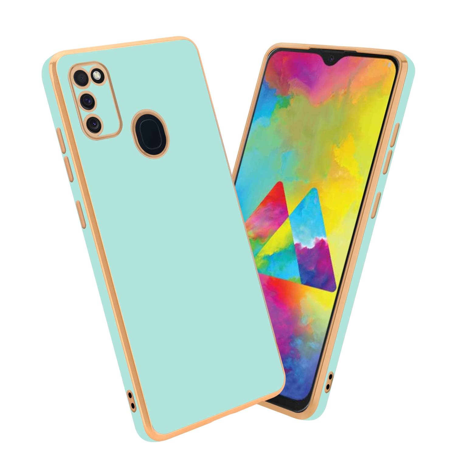 Cadorabo Schutzhülle für Samsung Galaxy M21 / M30s Hülle in Grün Handyhülle TPU Silikon Kameraschutz Etui Case