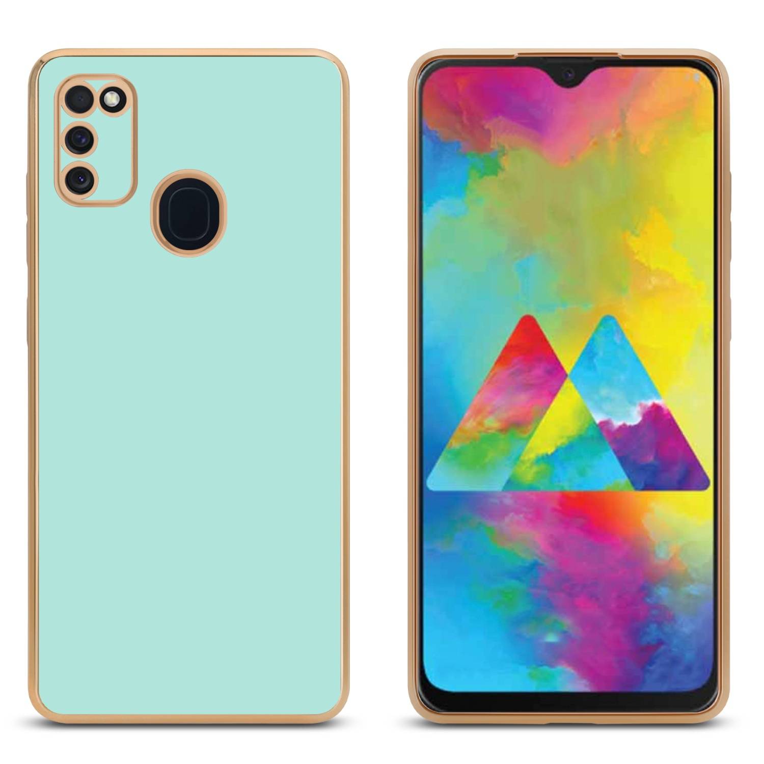 Cadorabo Schutzhülle für Samsung Galaxy M21 / M30s Hülle in Grün Handyhülle TPU Silikon Kameraschutz Etui Case