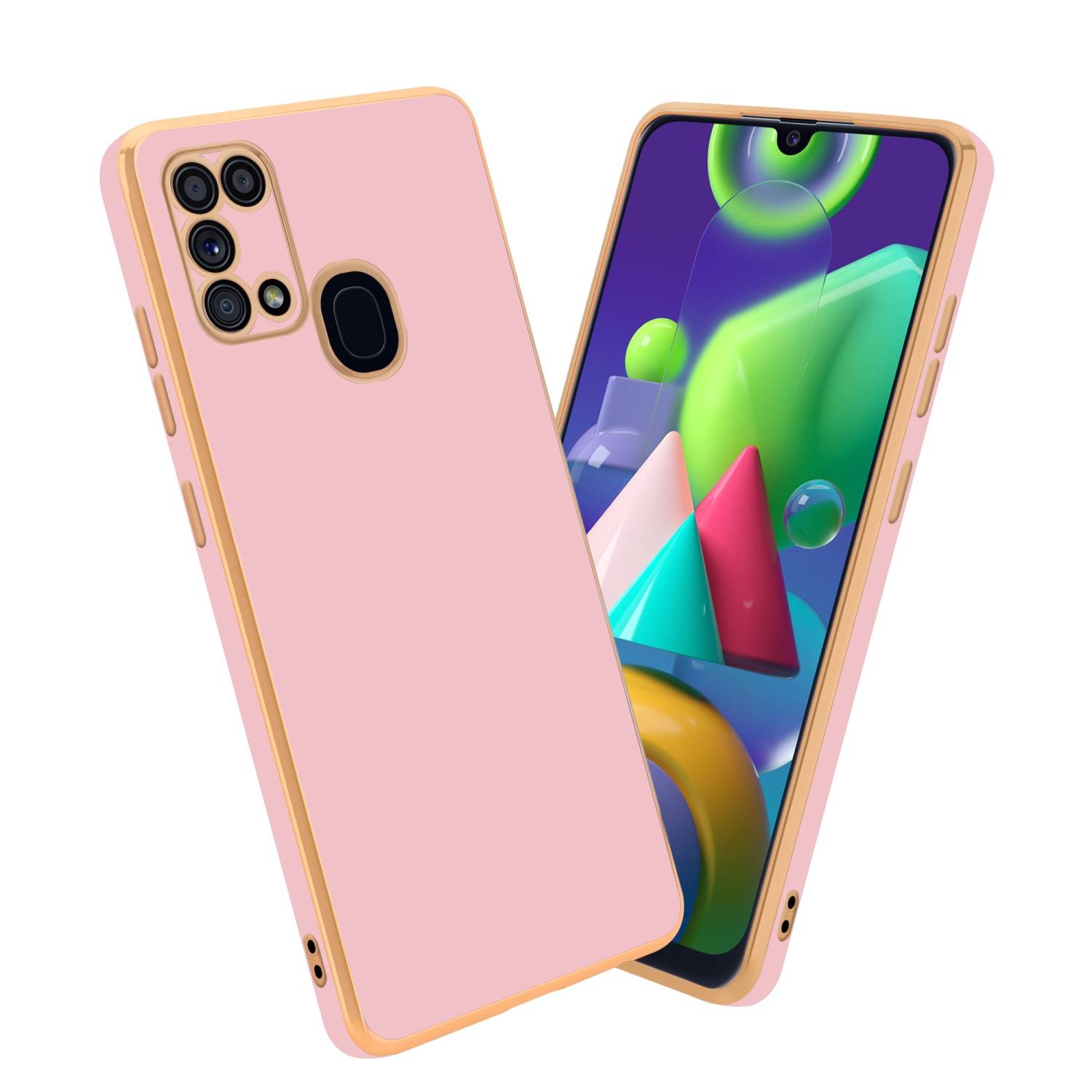 Cadorabo Schutzhülle für Samsung Galaxy M31 Hülle in Rosa Handyhülle TPU Silikon Kameraschutz Etui Case