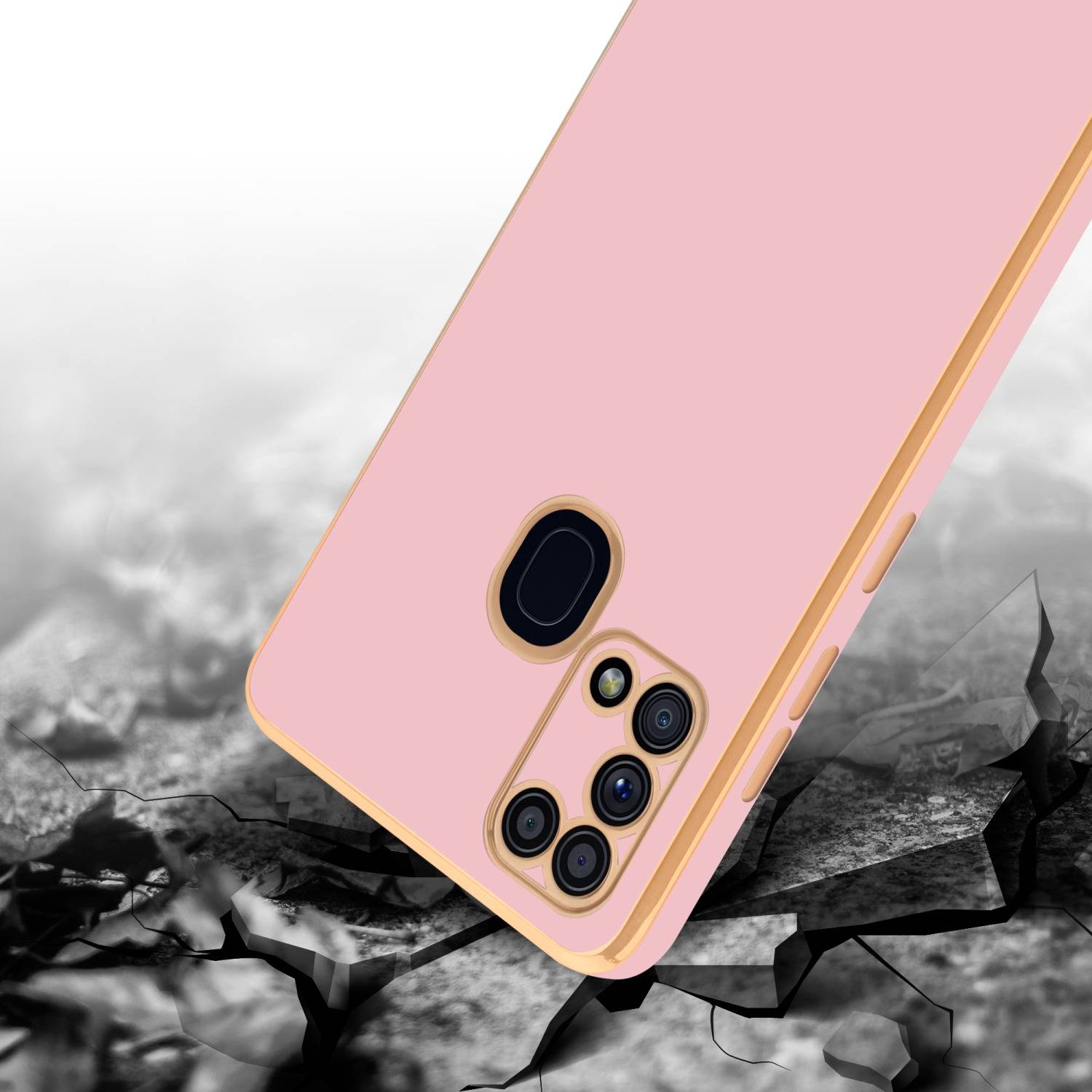 Cadorabo Schutzhülle für Samsung Galaxy M31 Hülle in Rosa Handyhülle TPU Silikon Kameraschutz Etui Case