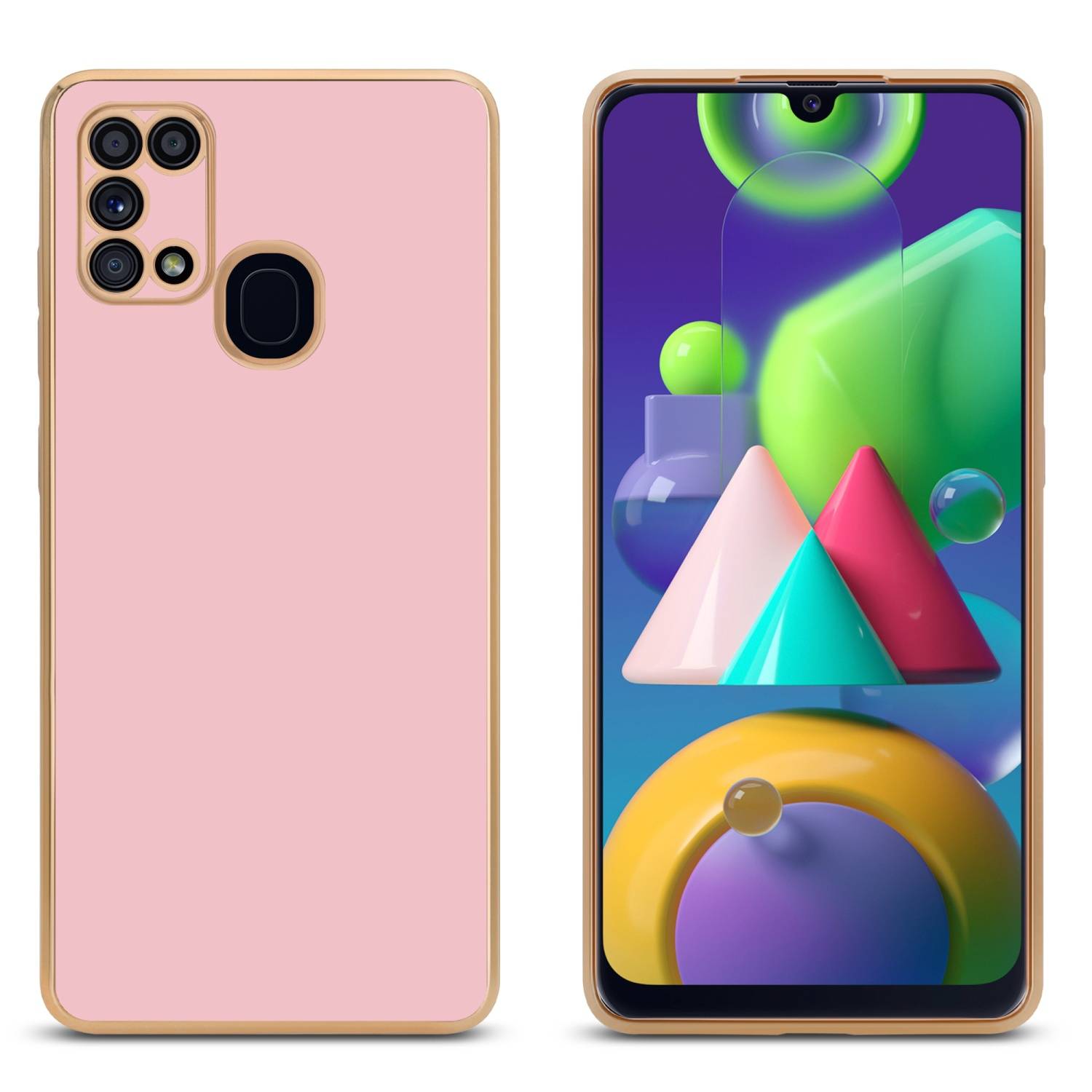 Cadorabo Schutzhülle für Samsung Galaxy M31 Hülle in Rosa Handyhülle TPU Silikon Kameraschutz Etui Case