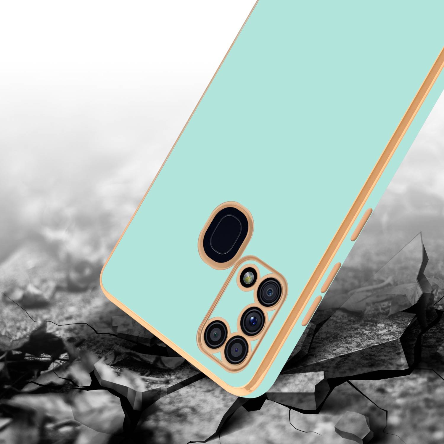 Cadorabo Schutzhülle für Samsung Galaxy M31 Hülle in Grün Handyhülle TPU Silikon Kameraschutz Etui Case
