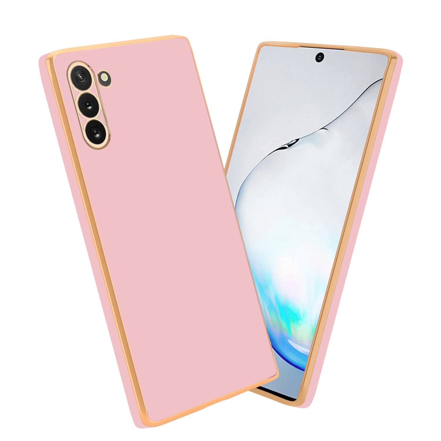Cadorabo Schutzhülle für Samsung Galaxy NOTE 10 Hülle in Rosa Handyhülle TPU Silikon Kameraschutz Etui Case