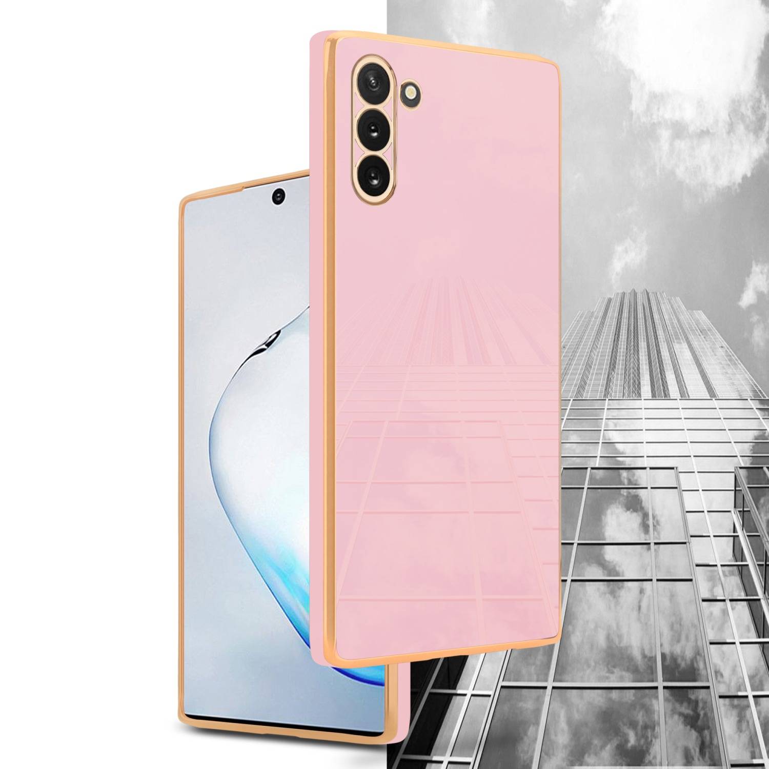 Cadorabo Schutzhülle für Samsung Galaxy NOTE 10 Hülle in Rosa Handyhülle TPU Silikon Kameraschutz Etui Case