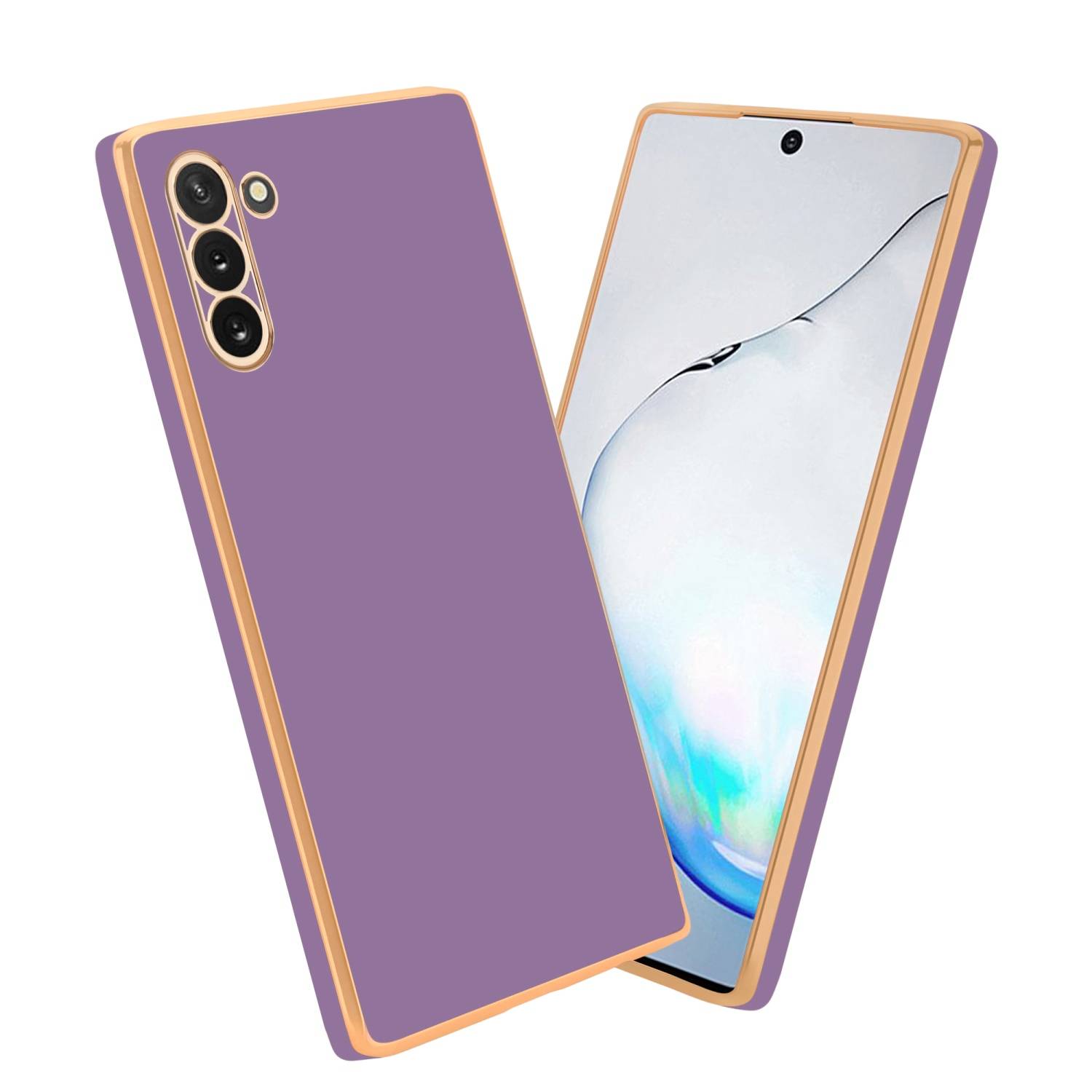 Cadorabo Schutzhülle für Samsung Galaxy NOTE 10 Hülle in Lila Handyhülle TPU Silikon Kameraschutz Etui Case
