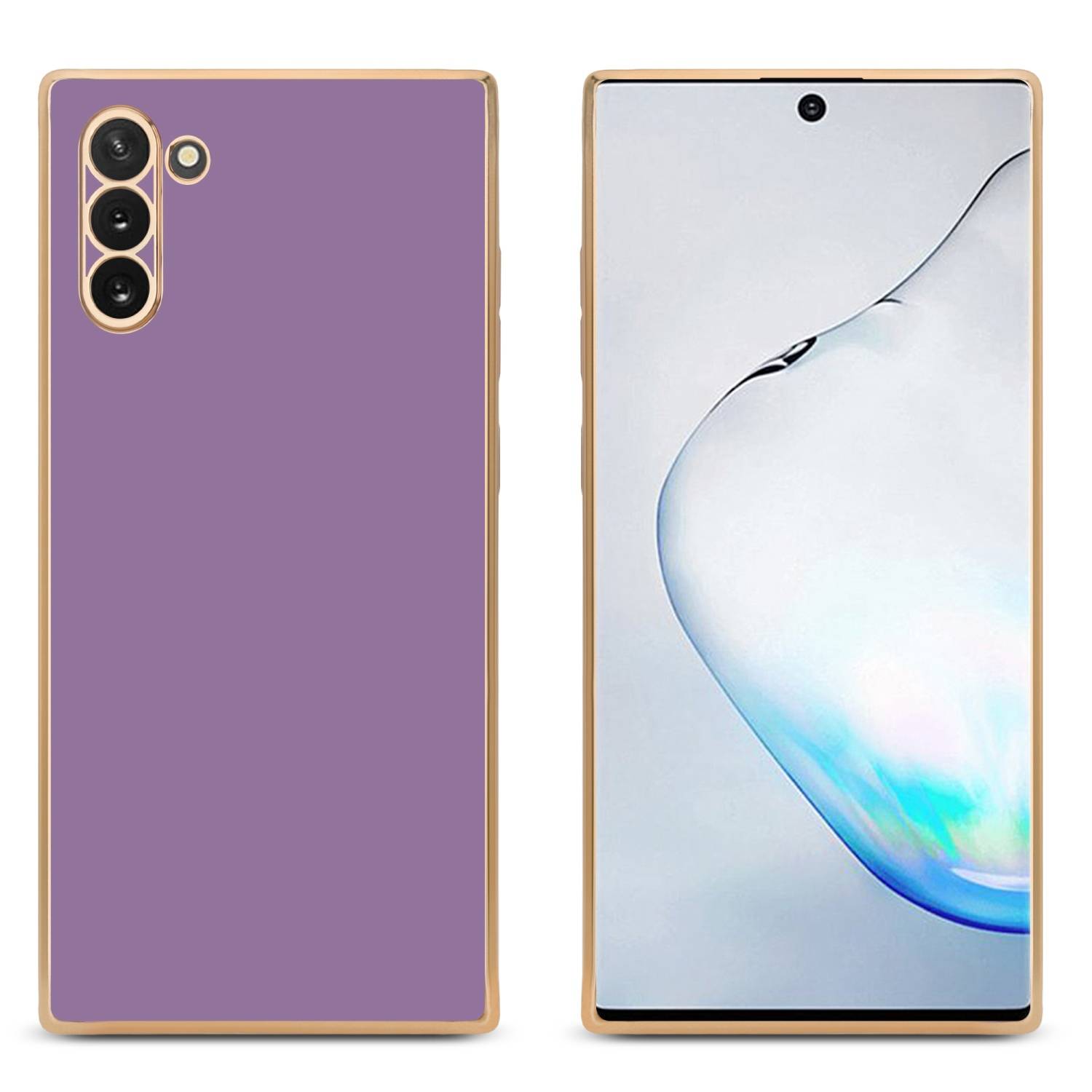 Cadorabo Schutzhülle für Samsung Galaxy NOTE 10 Hülle in Lila Handyhülle TPU Silikon Kameraschutz Etui Case