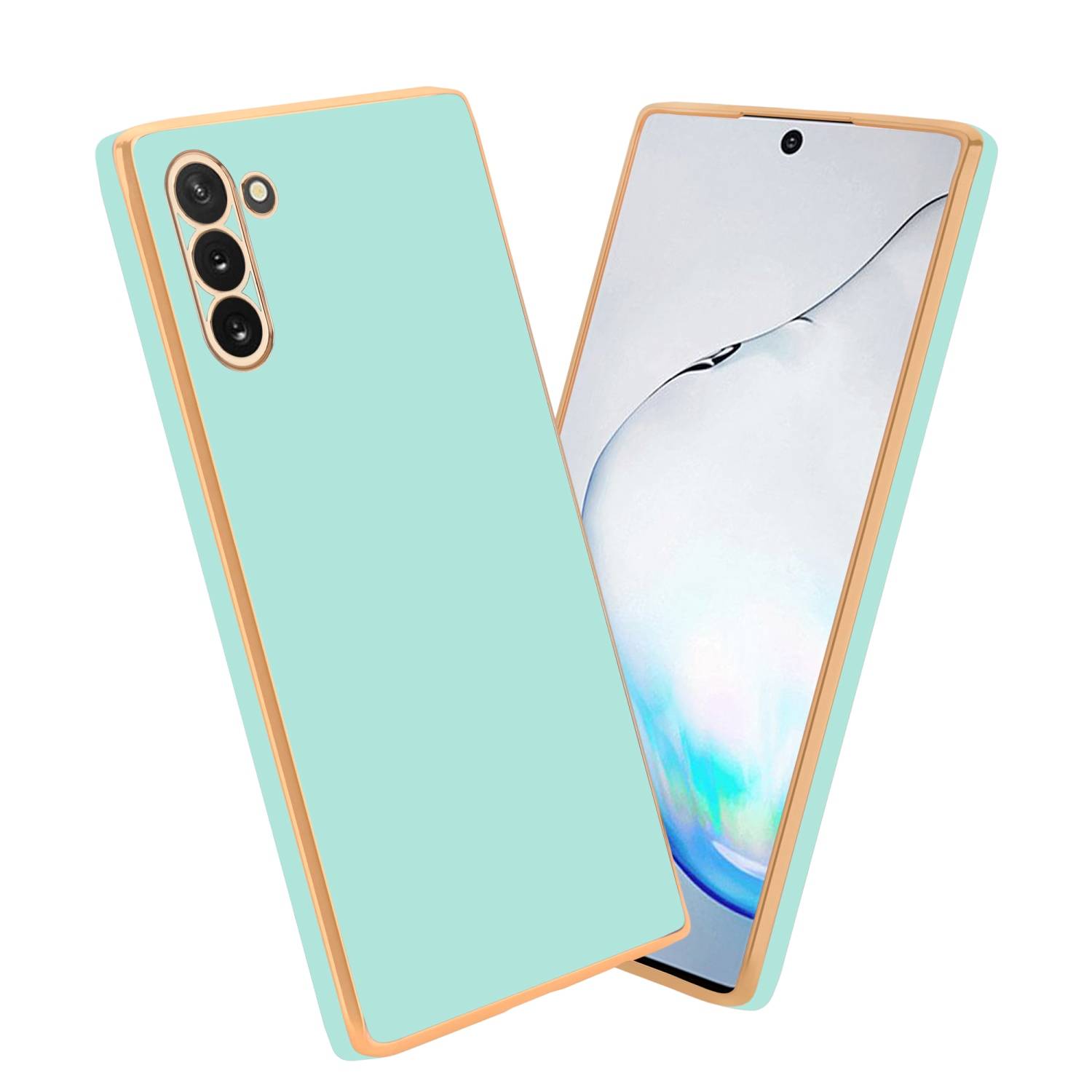 Cadorabo Schutzhülle für Samsung Galaxy NOTE 10 Hülle in Grün Handyhülle TPU Silikon Kameraschutz Etui Case