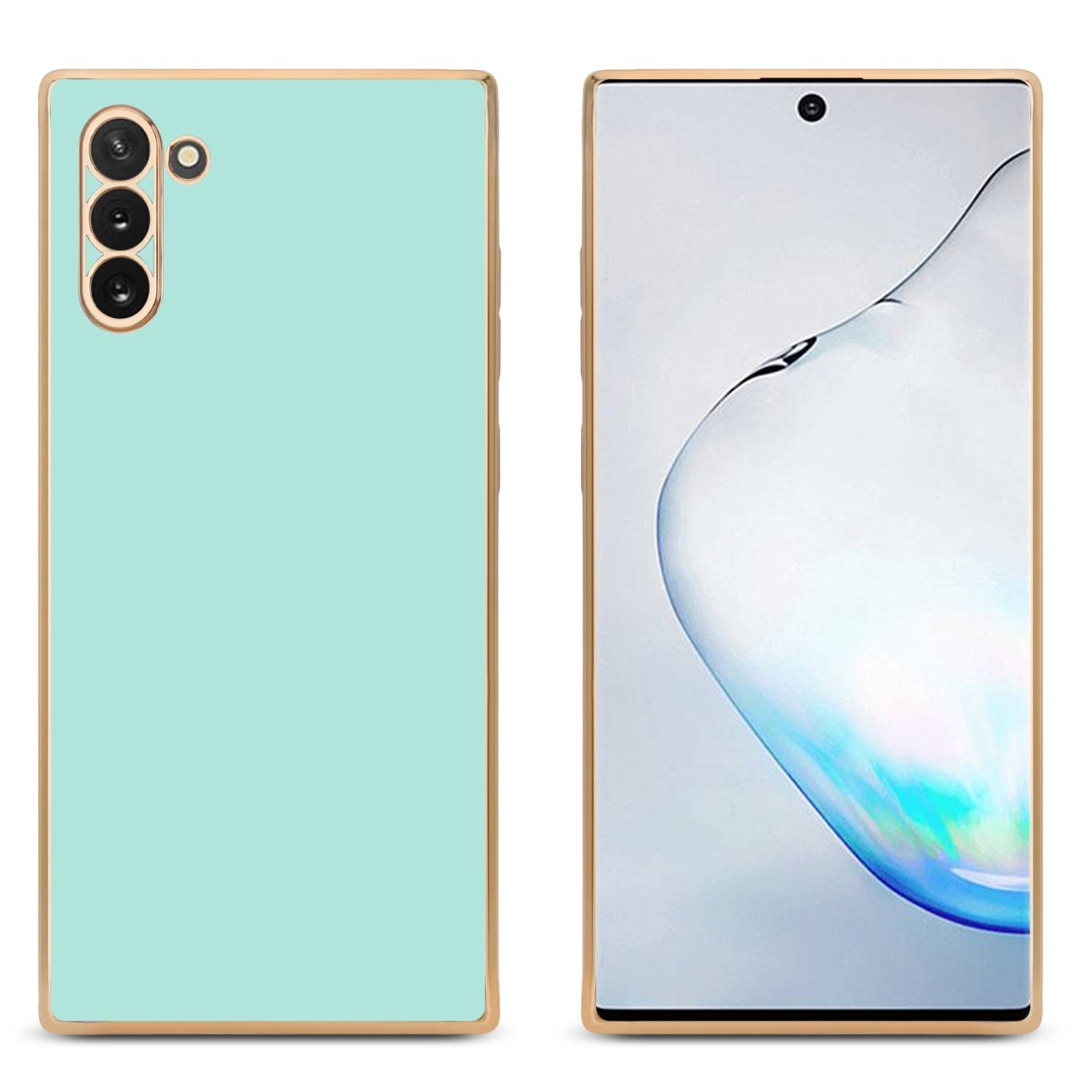 Cadorabo Schutzhülle für Samsung Galaxy NOTE 10 Hülle in Grün Handyhülle TPU Silikon Kameraschutz Etui Case