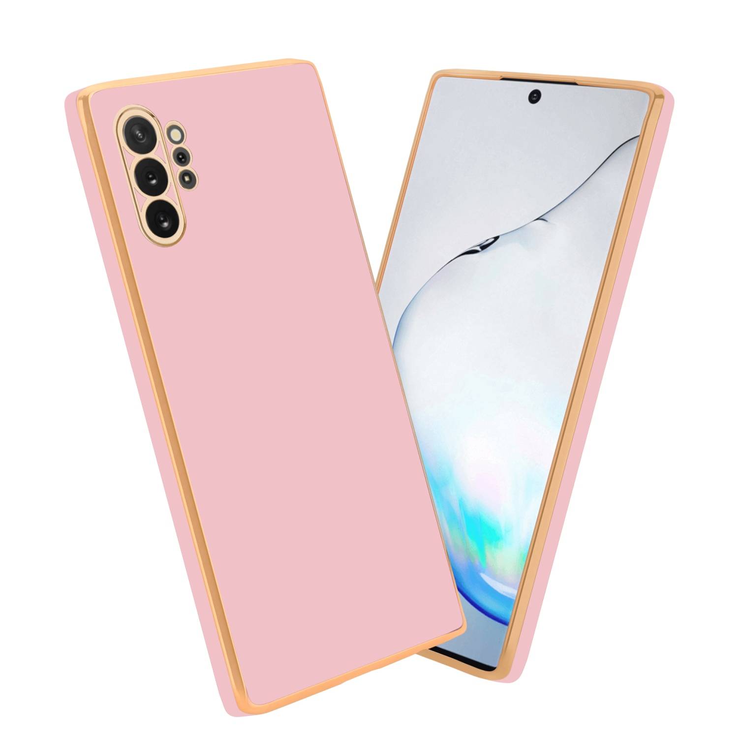 Cadorabo Schutzhülle für Samsung Galaxy NOTE 10 PLUS Hülle in Rosa Handyhülle TPU Silikon Kameraschutz Etui Case