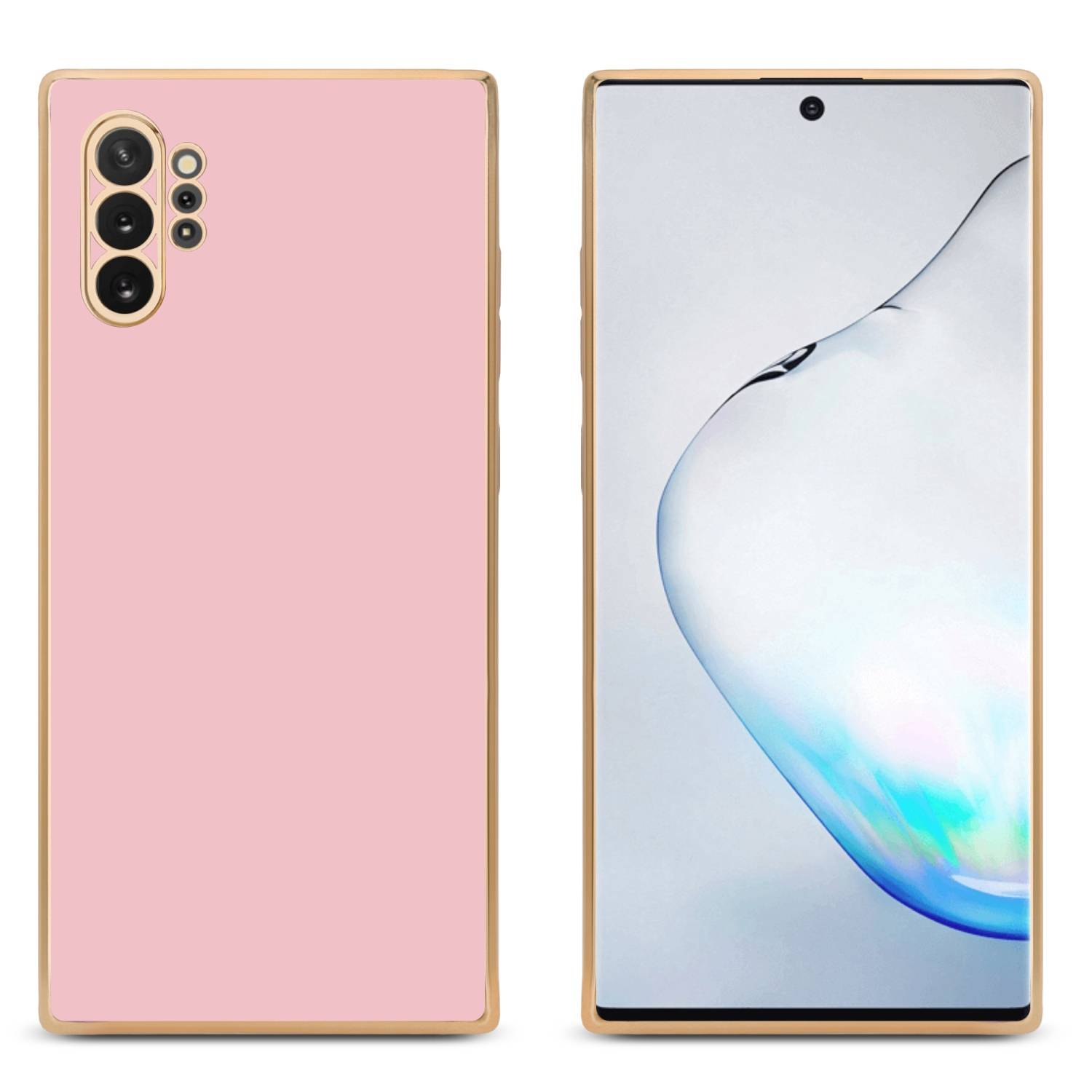Cadorabo Schutzhülle für Samsung Galaxy NOTE 10 PLUS Hülle in Rosa Handyhülle TPU Silikon Kameraschutz Etui Case