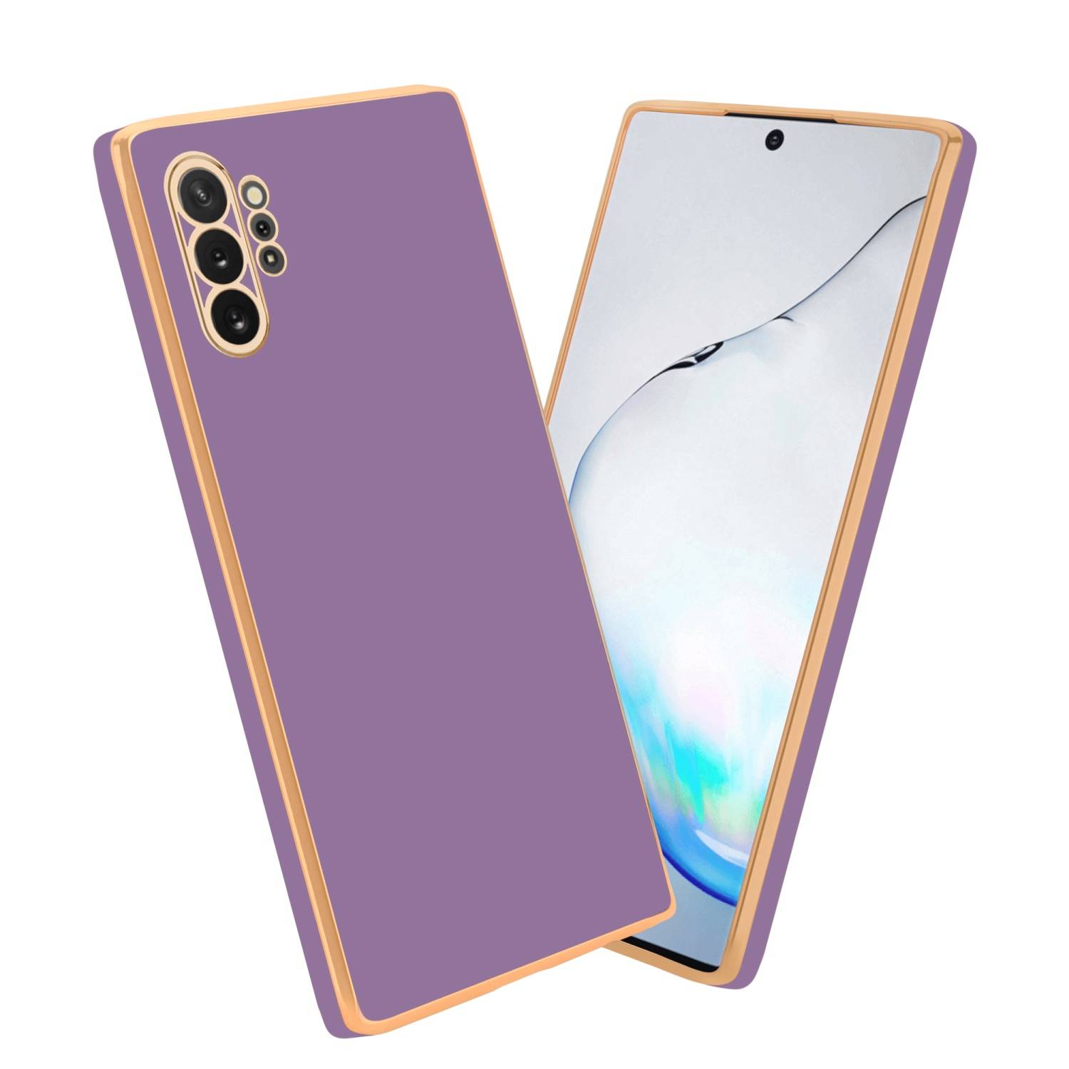 Cadorabo Schutzhülle für Samsung Galaxy NOTE 10 PLUS Hülle in Lila Handyhülle TPU Silikon Kameraschutz Etui Case