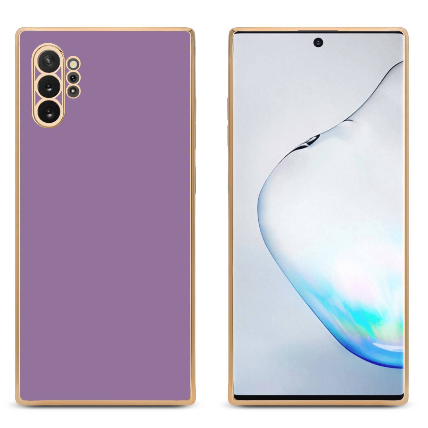 Cadorabo Schutzhülle für Samsung Galaxy NOTE 10 PLUS Hülle in Lila Handyhülle TPU Silikon Kameraschutz Etui Case