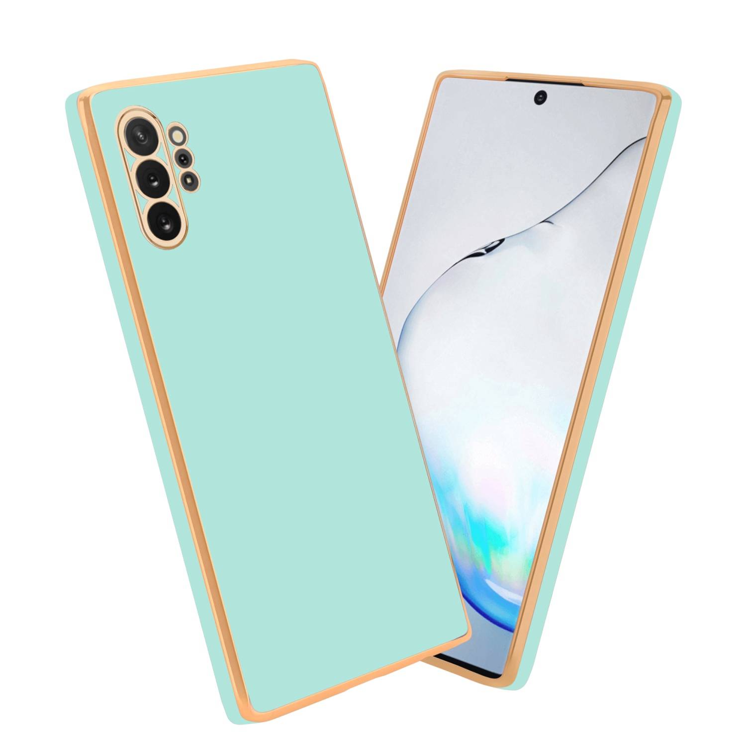 Cadorabo Schutzhülle für Samsung Galaxy NOTE 10 PLUS Hülle in Grün Handyhülle TPU Silikon Kameraschutz Etui Case