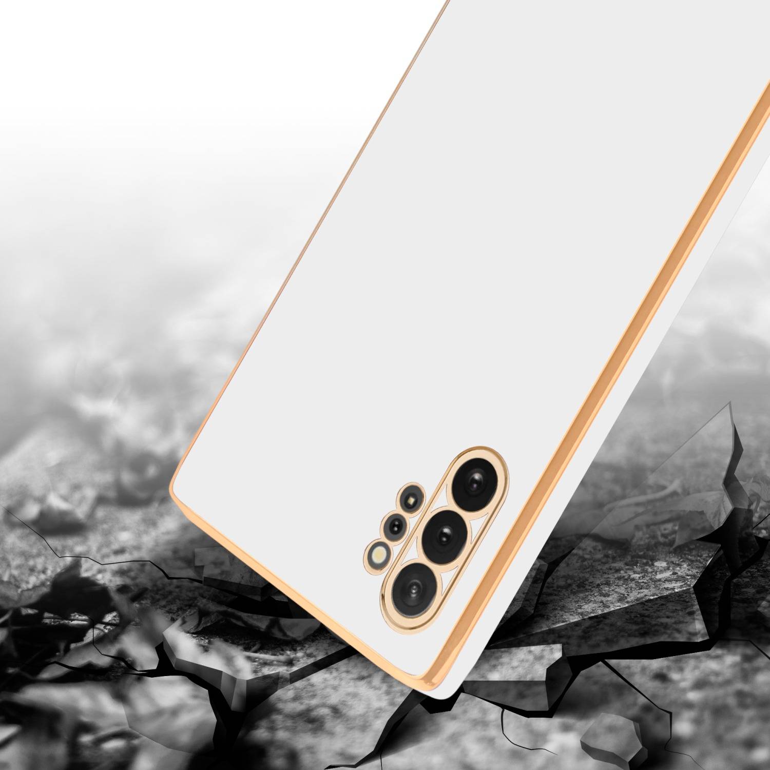 Cadorabo Schutzhülle für Samsung Galaxy NOTE 10 PLUS Hülle in Weiß Handyhülle TPU Silikon Kameraschutz Etui Case