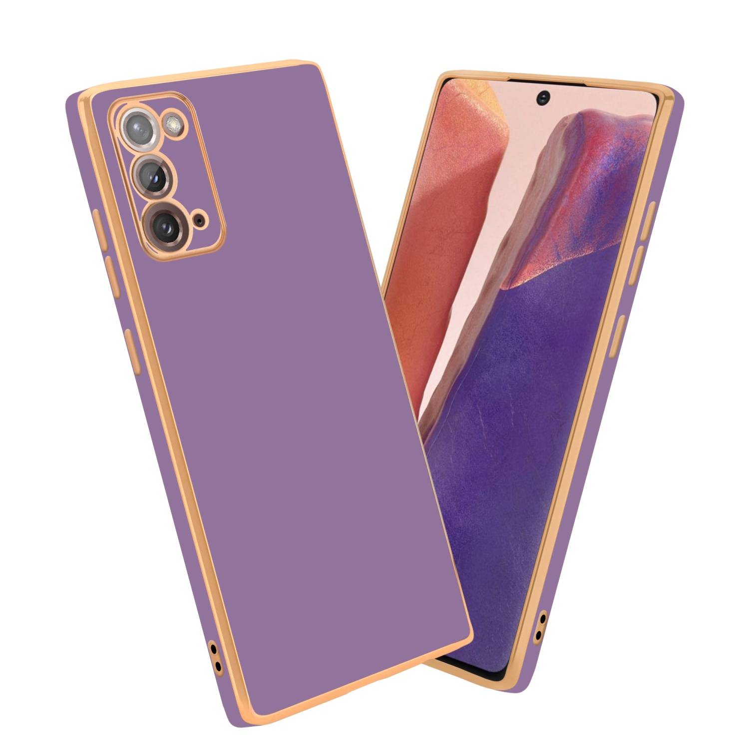 Cadorabo Schutzhülle für Samsung Galaxy NOTE 20 Hülle in Lila Handyhülle TPU Silikon Kameraschutz Etui Case