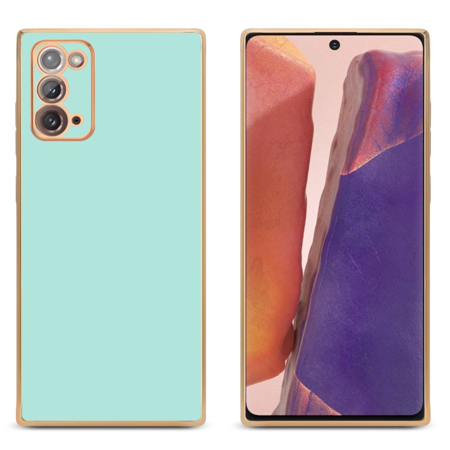 Cadorabo Schutzhülle für Samsung Galaxy NOTE 20 Hülle in Grün Handyhülle TPU Silikon Kameraschutz Etui Case