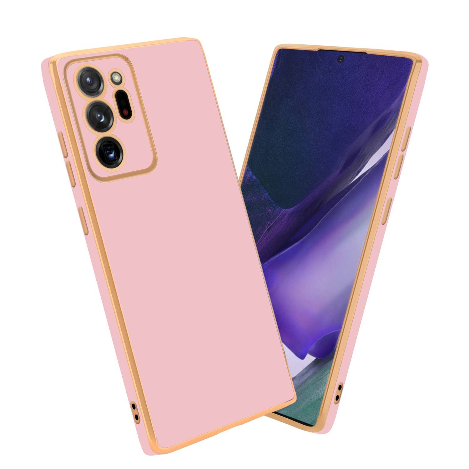 Cadorabo Schutzhülle für Samsung Galaxy NOTE 20 ULTRA Hülle in Rosa Handyhülle TPU Silikon Kameraschutz Etui Case