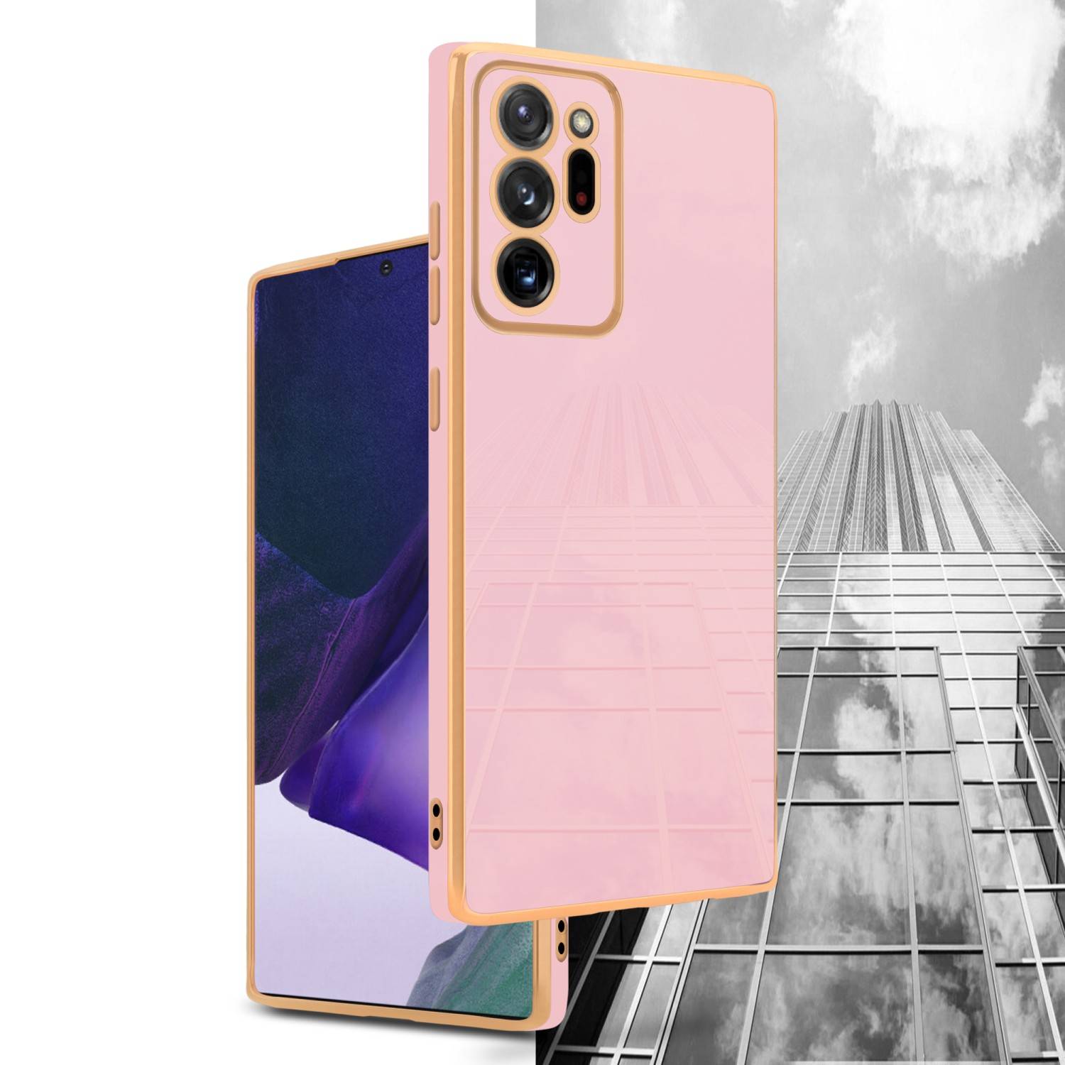 Cadorabo Schutzhülle für Samsung Galaxy NOTE 20 ULTRA Hülle in Rosa Handyhülle TPU Silikon Kameraschutz Etui Case