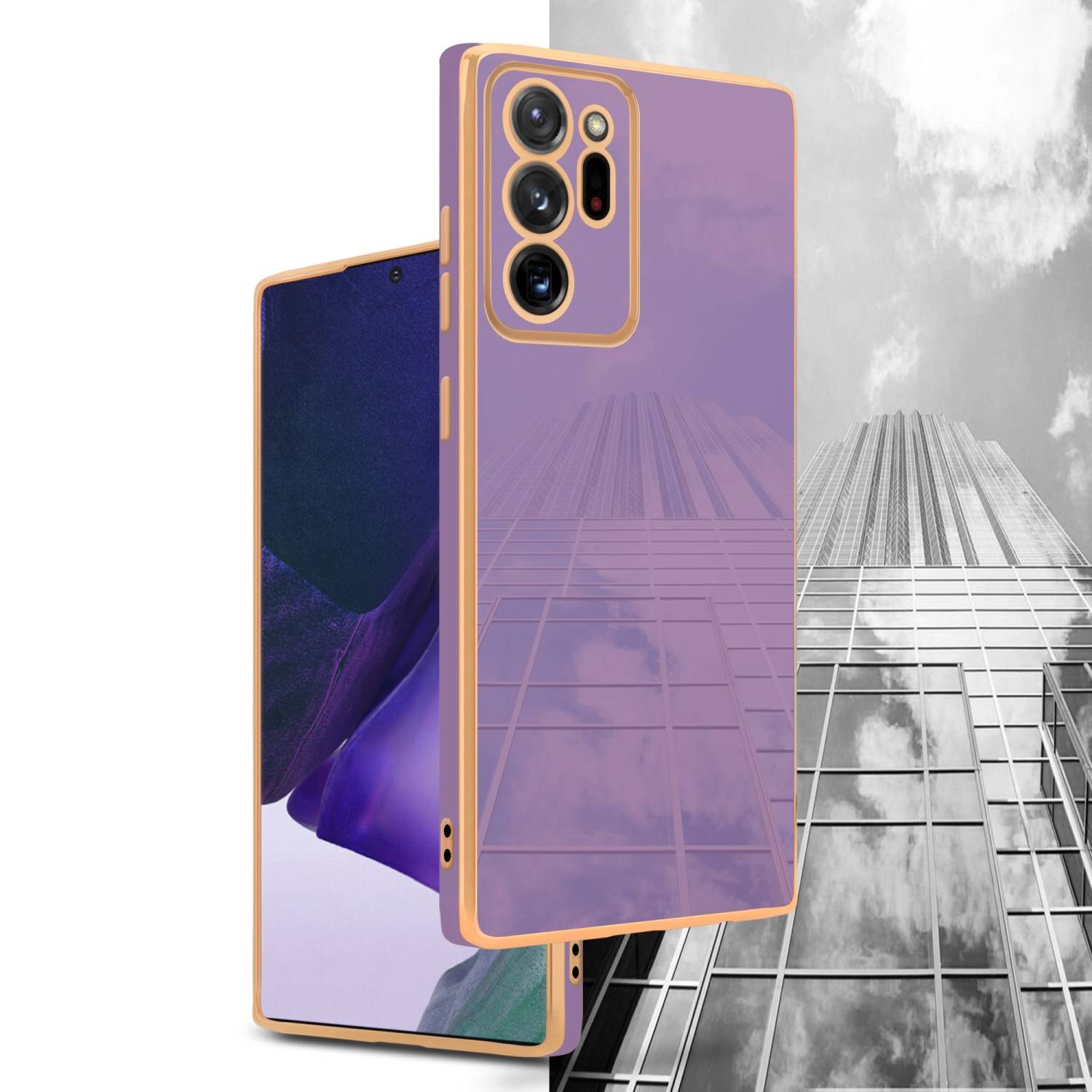 Cadorabo Schutzhülle für Samsung Galaxy NOTE 20 ULTRA Hülle in Lila Handyhülle TPU Silikon Kameraschutz Etui Case