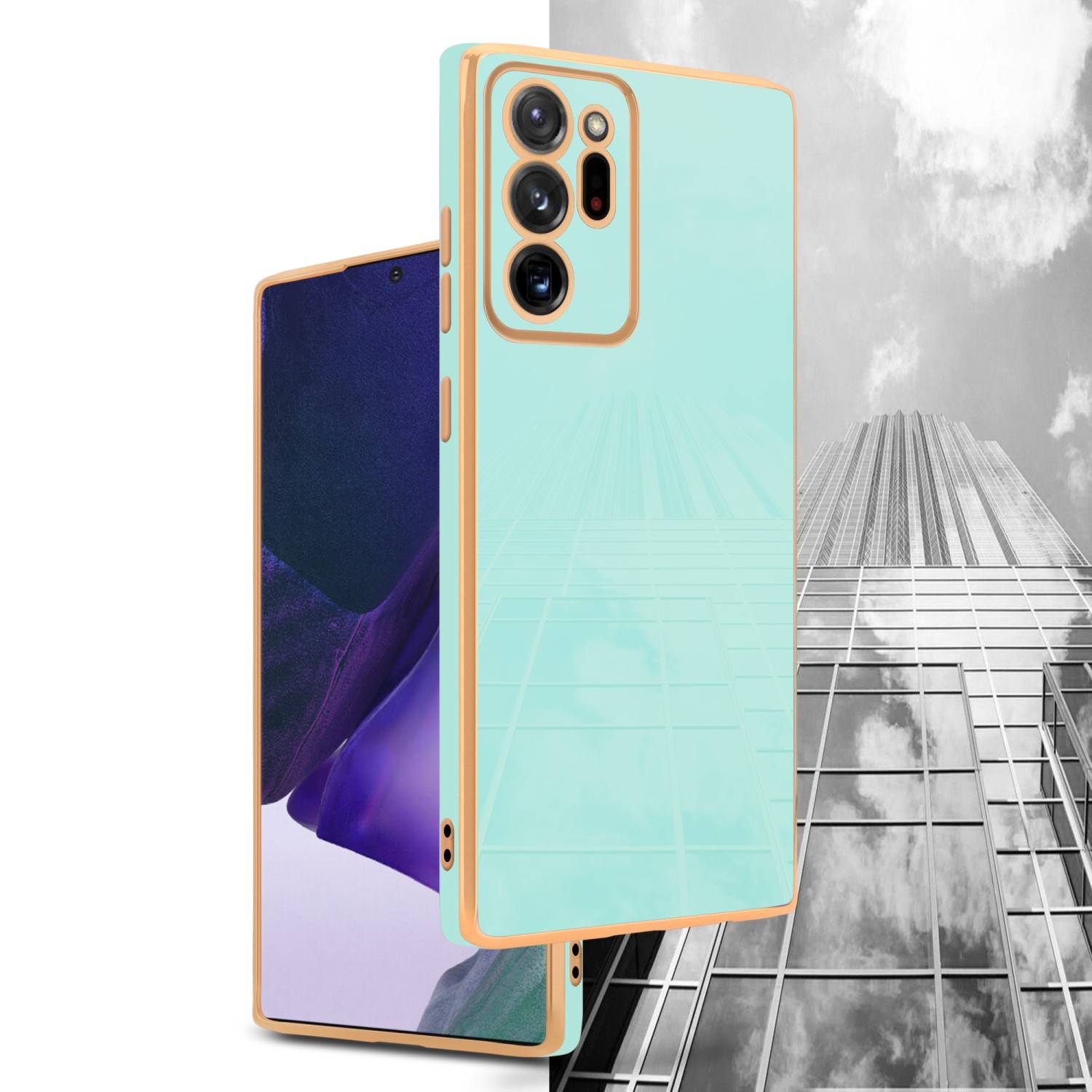 Cadorabo Schutzhülle für Samsung Galaxy NOTE 20 ULTRA Hülle in Grün Handyhülle TPU Silikon Kameraschutz Etui Case
