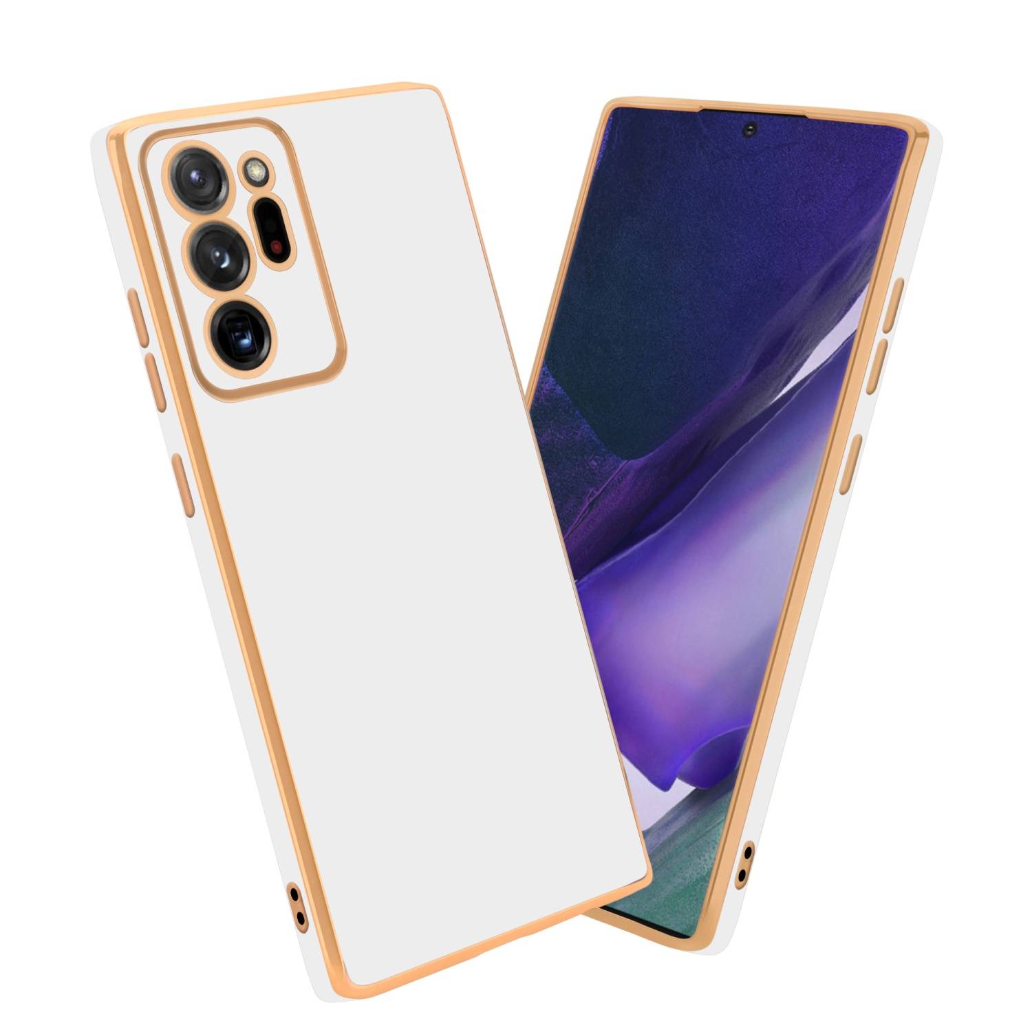 Cadorabo Schutzhülle für Samsung Galaxy NOTE 20 ULTRA Hülle in Weiß Handyhülle TPU Silikon Kameraschutz Etui Case