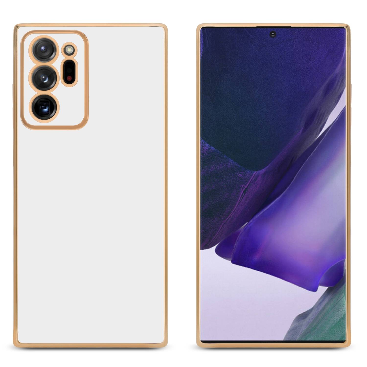 Cadorabo Schutzhülle für Samsung Galaxy NOTE 20 ULTRA Hülle in Weiß Handyhülle TPU Silikon Kameraschutz Etui Case