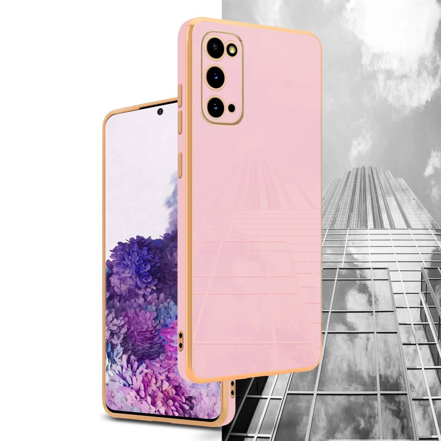 Cadorabo Schutzhülle für Samsung Galaxy S20 Hülle in Rosa Handyhülle TPU Silikon Kameraschutz Etui Case