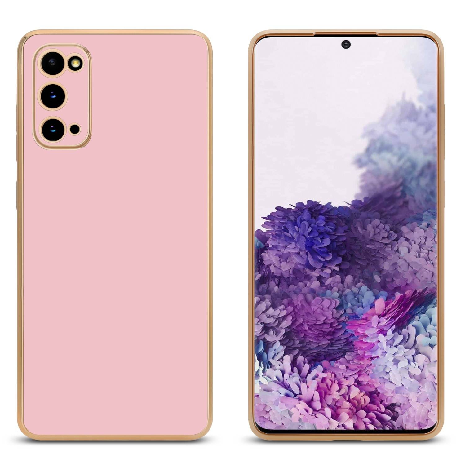 Cadorabo Schutzhülle für Samsung Galaxy S20 Hülle in Rosa Handyhülle TPU Silikon Kameraschutz Etui Case