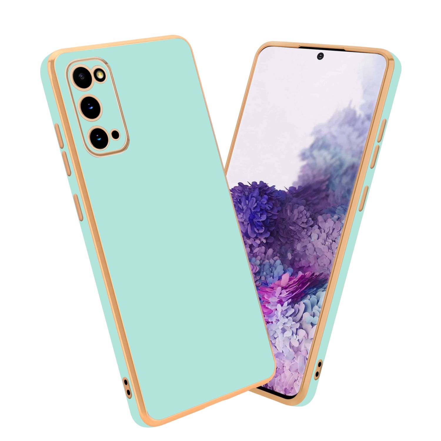 Cadorabo Schutzhülle für Samsung Galaxy S20 Hülle in Grün Handyhülle TPU Silikon Kameraschutz Etui Case
